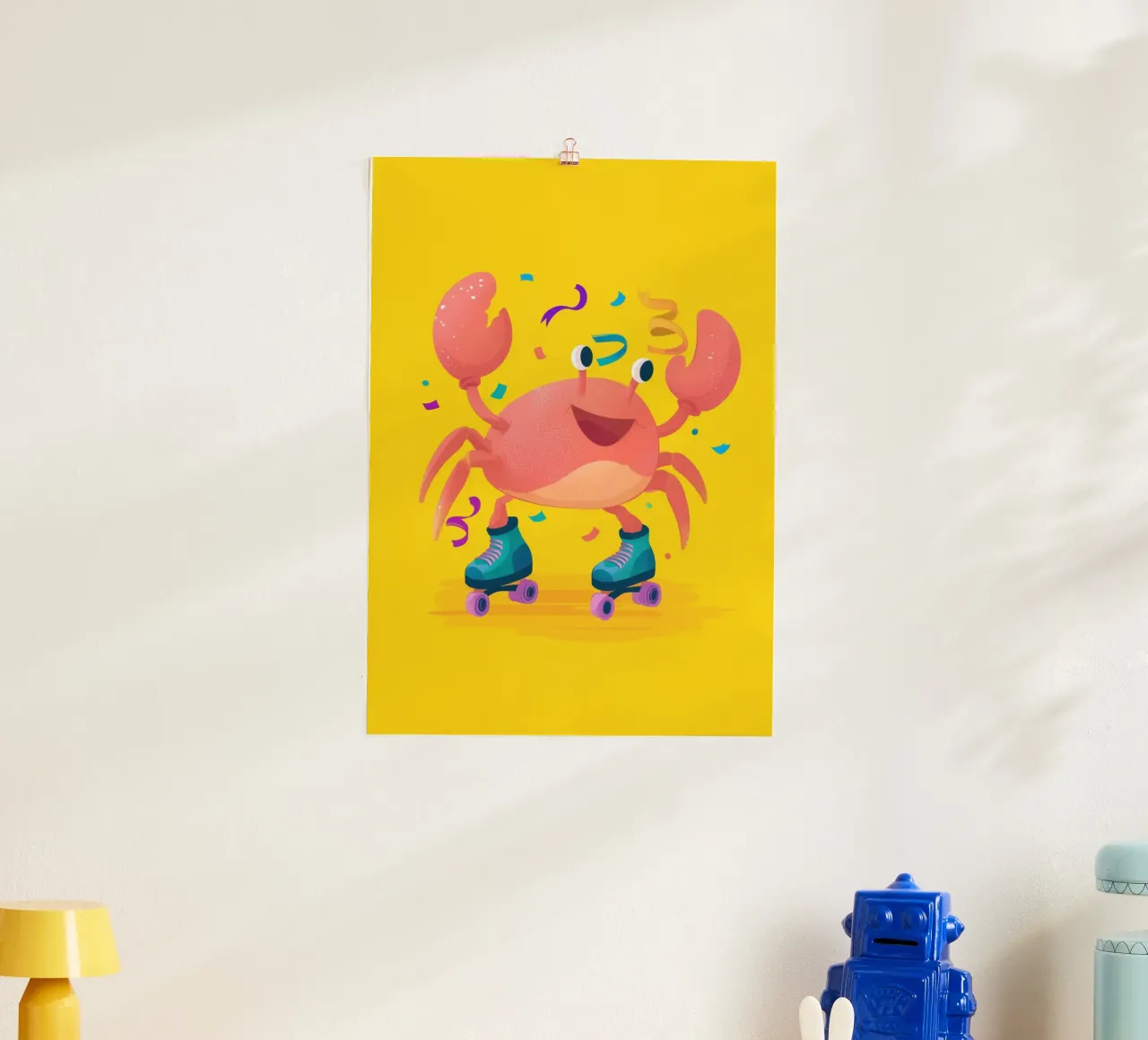 Roller Crab poster con telaio in alluminio da Kiara