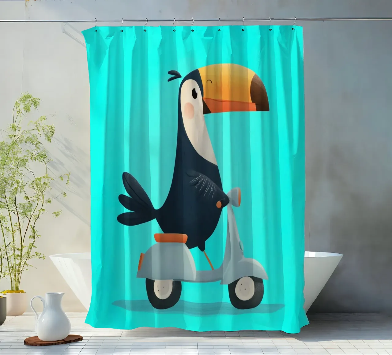 Scooter Toucan Duschvorhang von Kiara