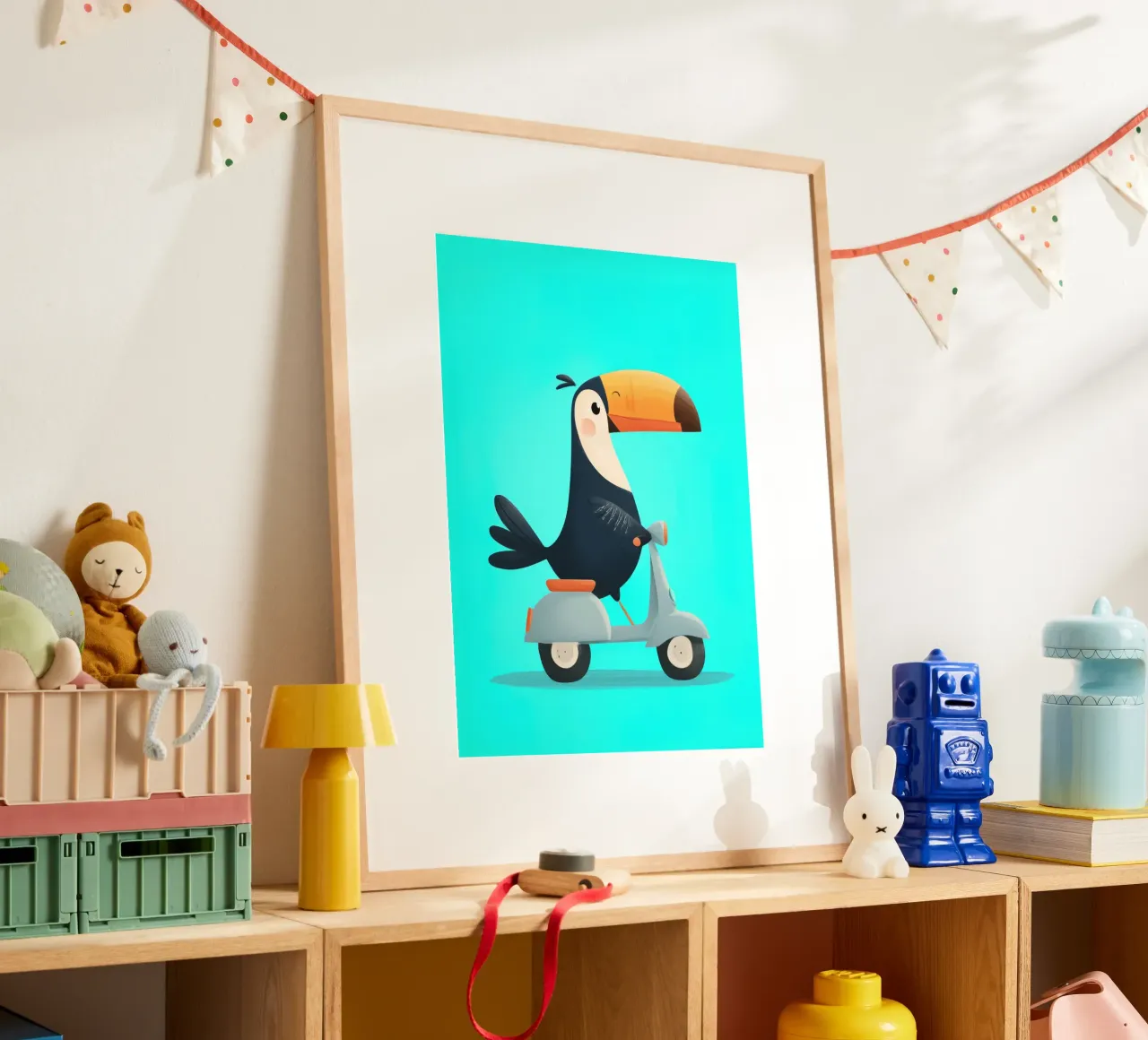 Scooter Toucan poster con telaio in plastica da Kiara
