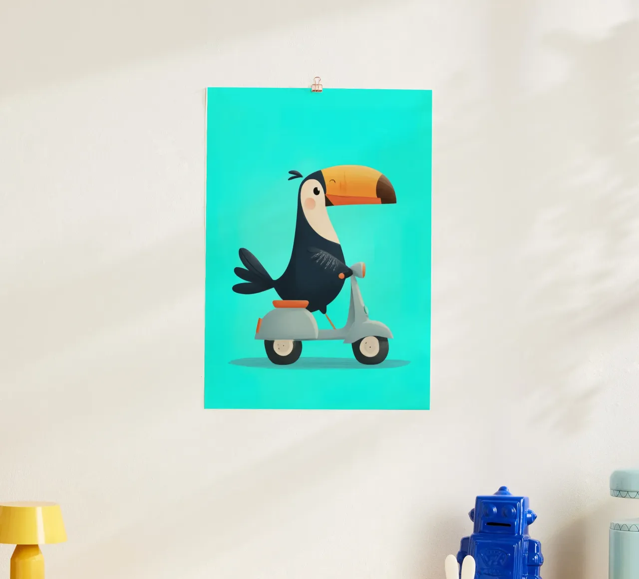 Scooter Toucan poster con telaio in plastica da Kiara