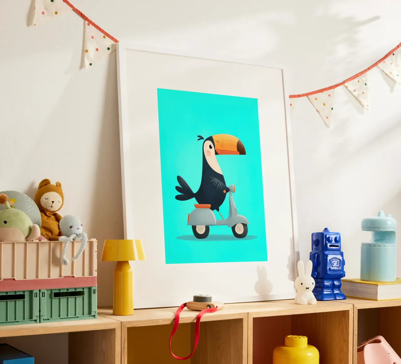 Scooter Toucan poster con telaio in plastica da Kiara