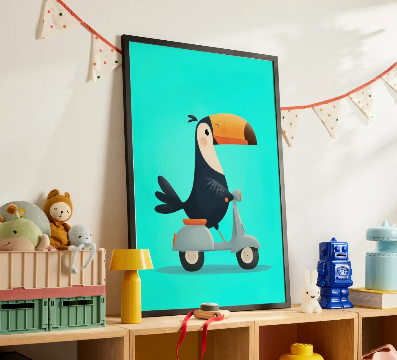 Scooter Toucan poster con telaio in plastica da Kiara