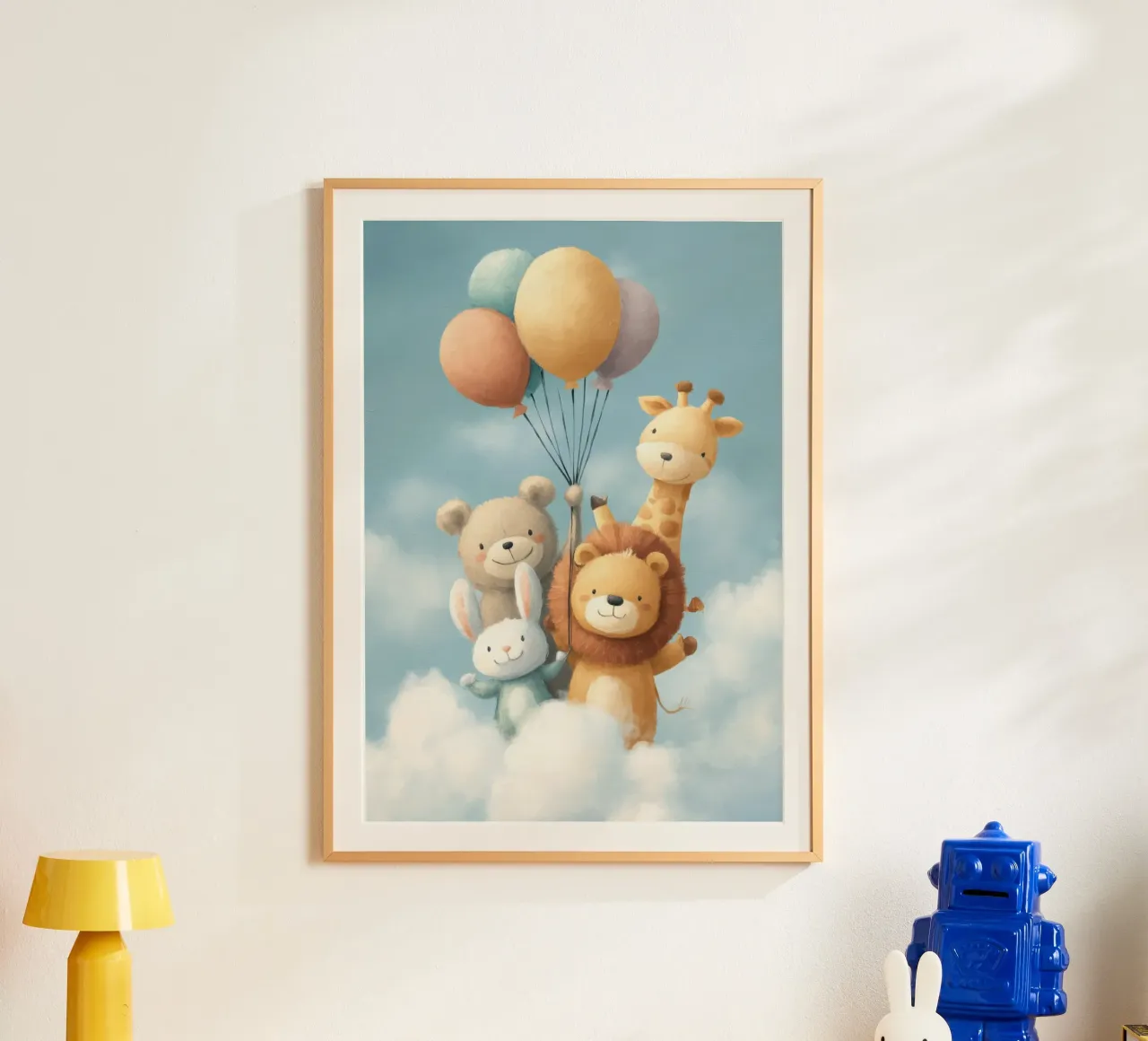 Sky Friends Adventure poster con telaio in alluminio da Kiara