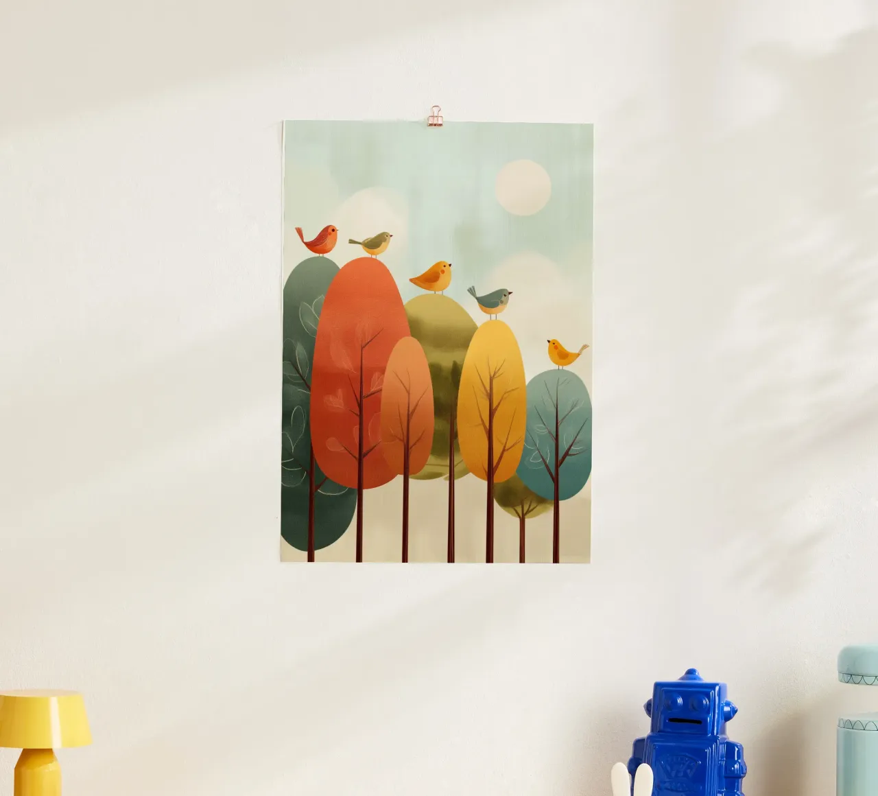 Sunny Songbirds poster con telaio in alluminio da Kiara