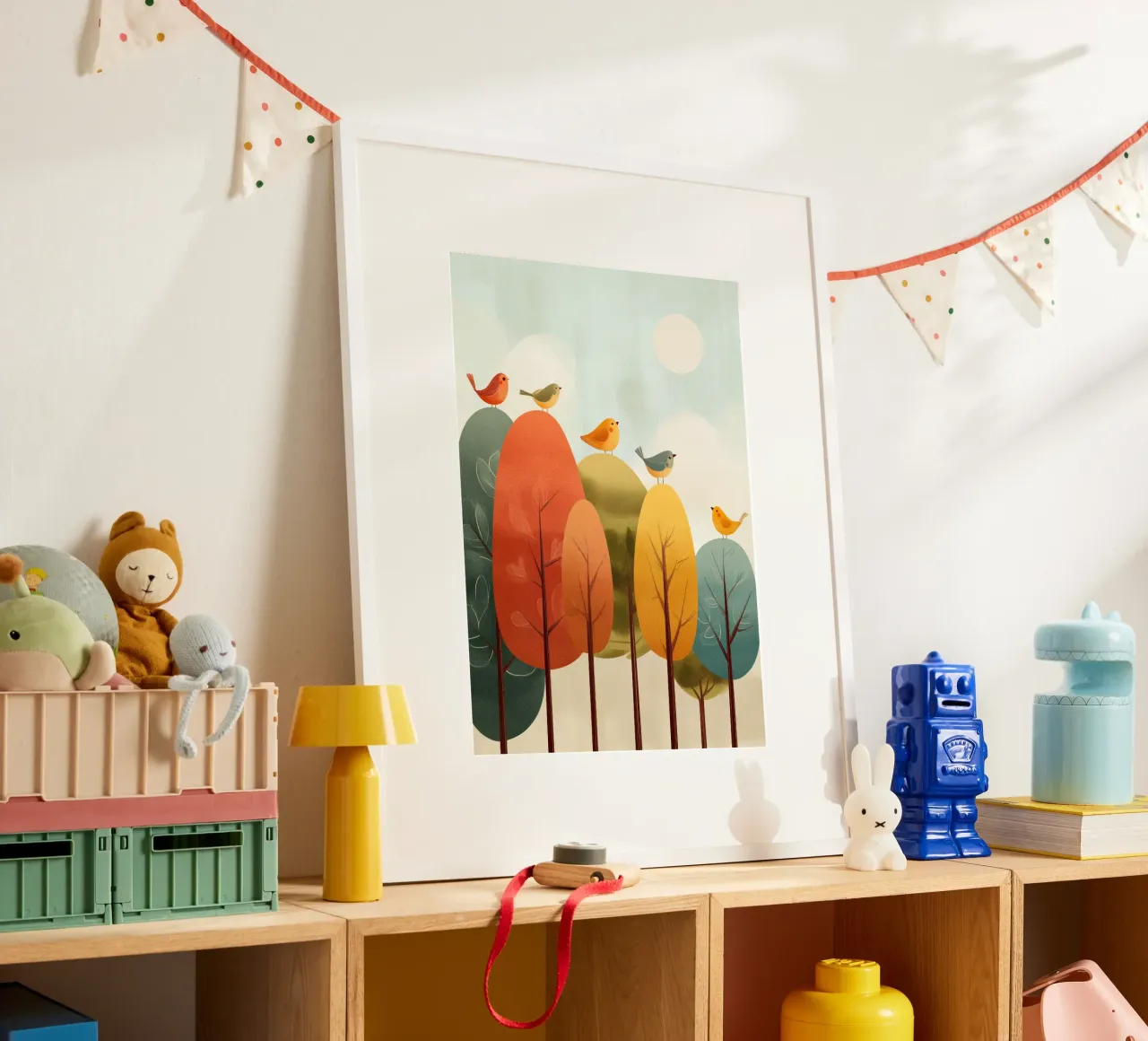 Sunny Songbirds poster con telaio in alluminio da Kiara