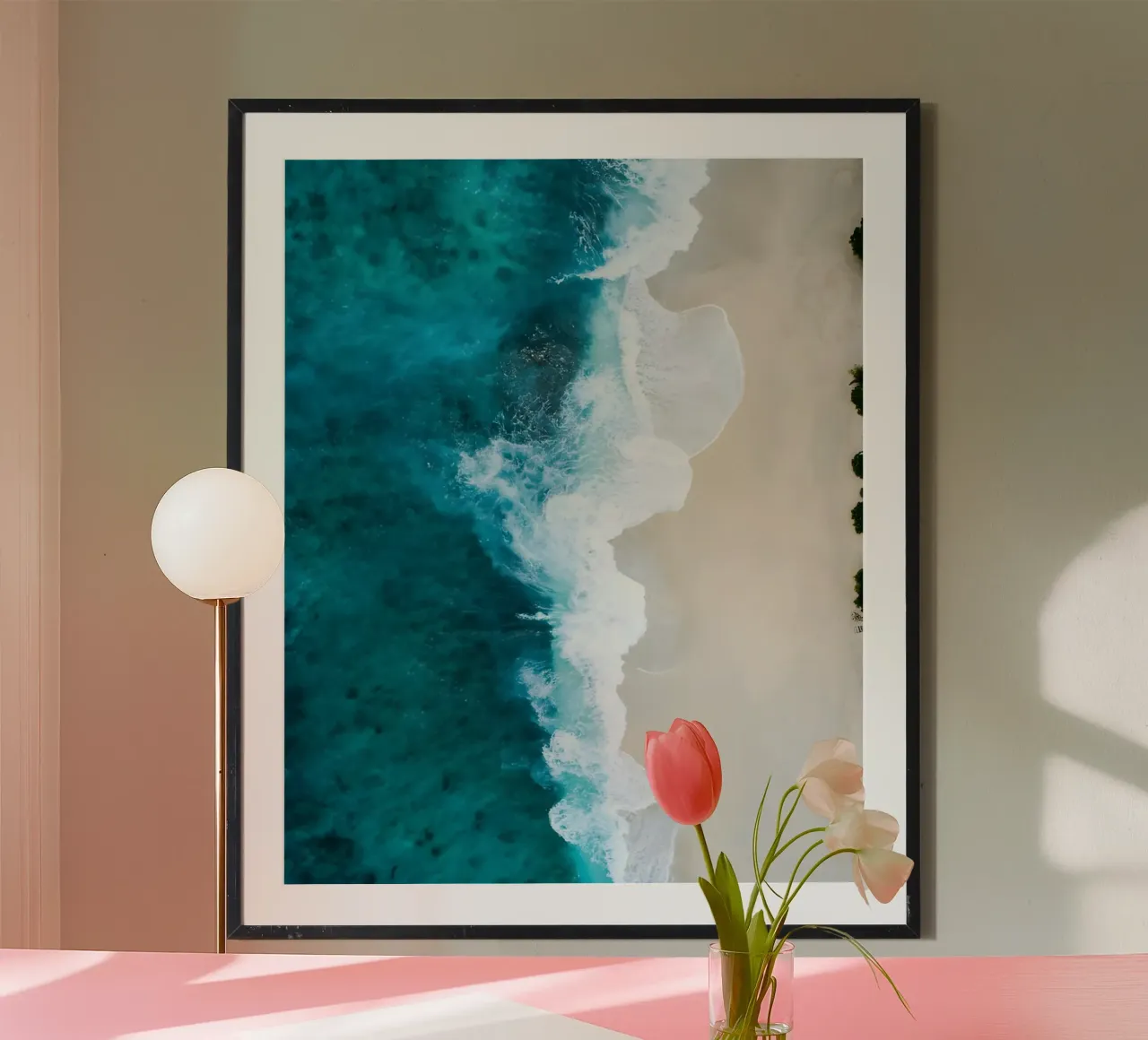 Spiagge tropicali poster con telaio in alluminio da luxi&lace