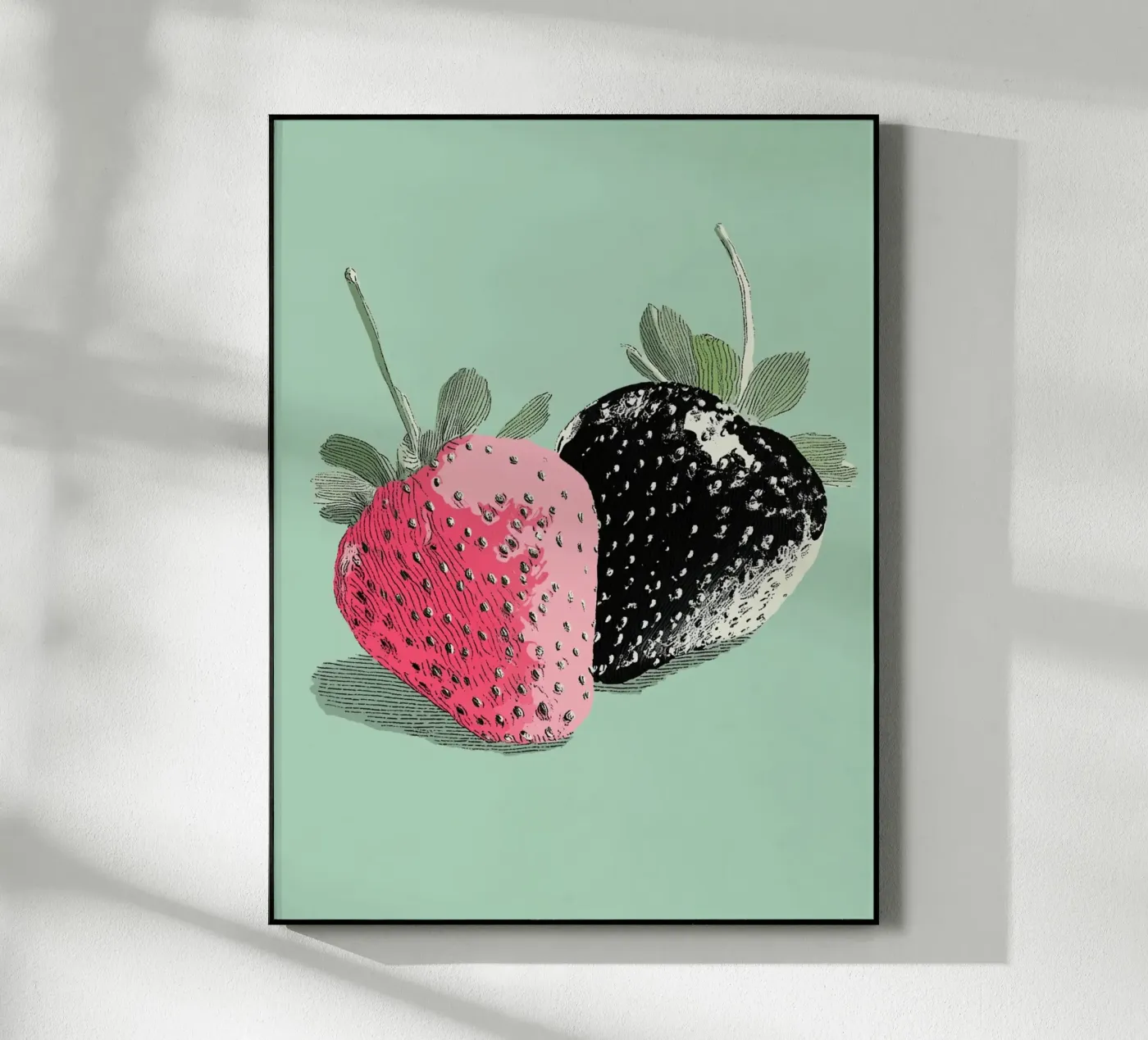 Black and pink strawberries plexiglass da Carinaprint