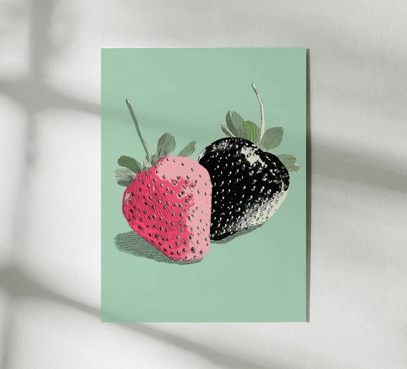 Black and pink strawberries plexiglass da Carinaprint
