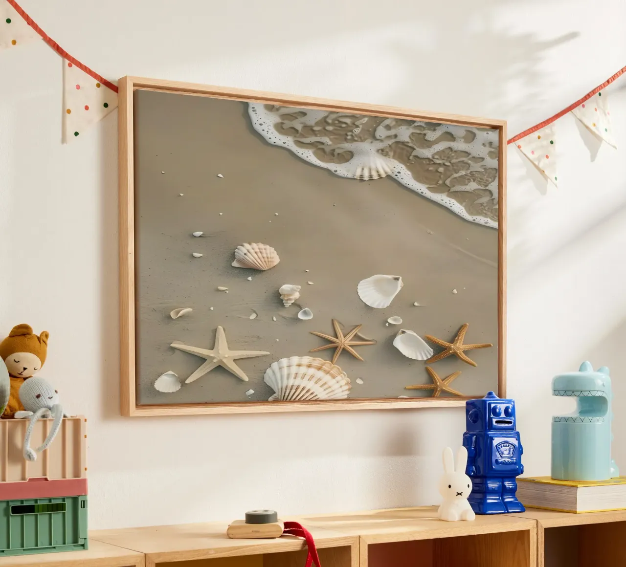 Conchiglie di mare tela con Cornice a cassetta da luxi&lace