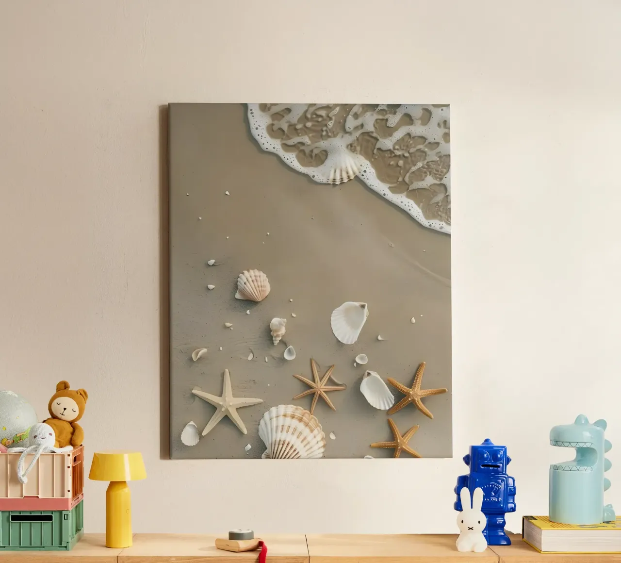 Conchiglie di mare tela con Cornice a cassetta da luxi&lace