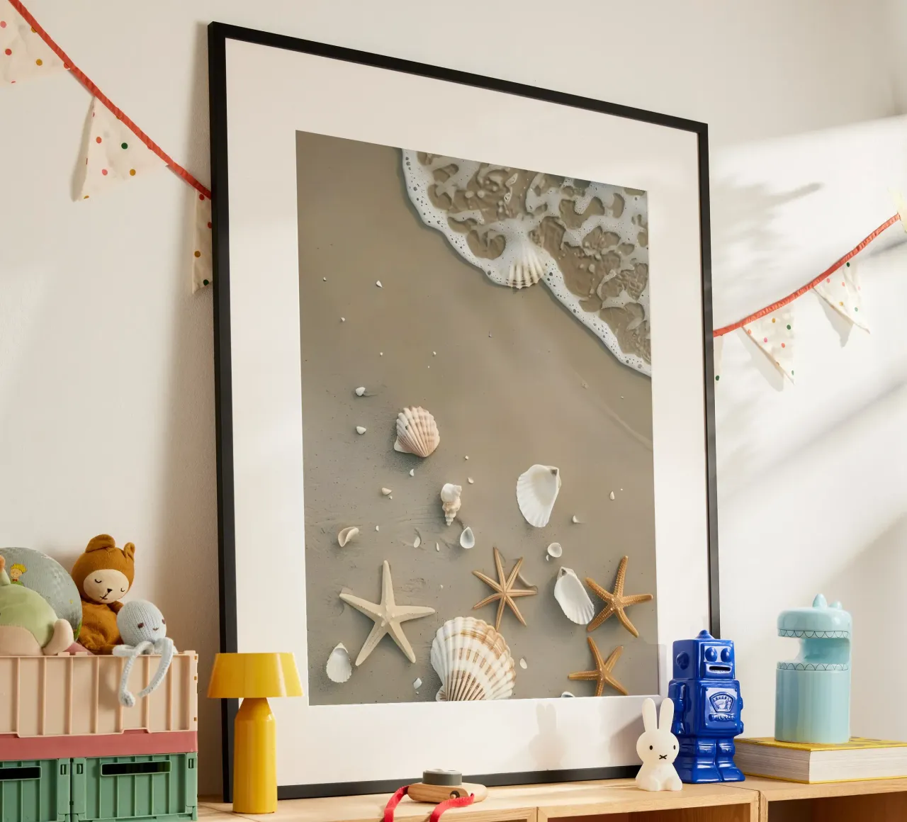 Conchiglie di mare poster con telaio in alluminio da luxi&lace