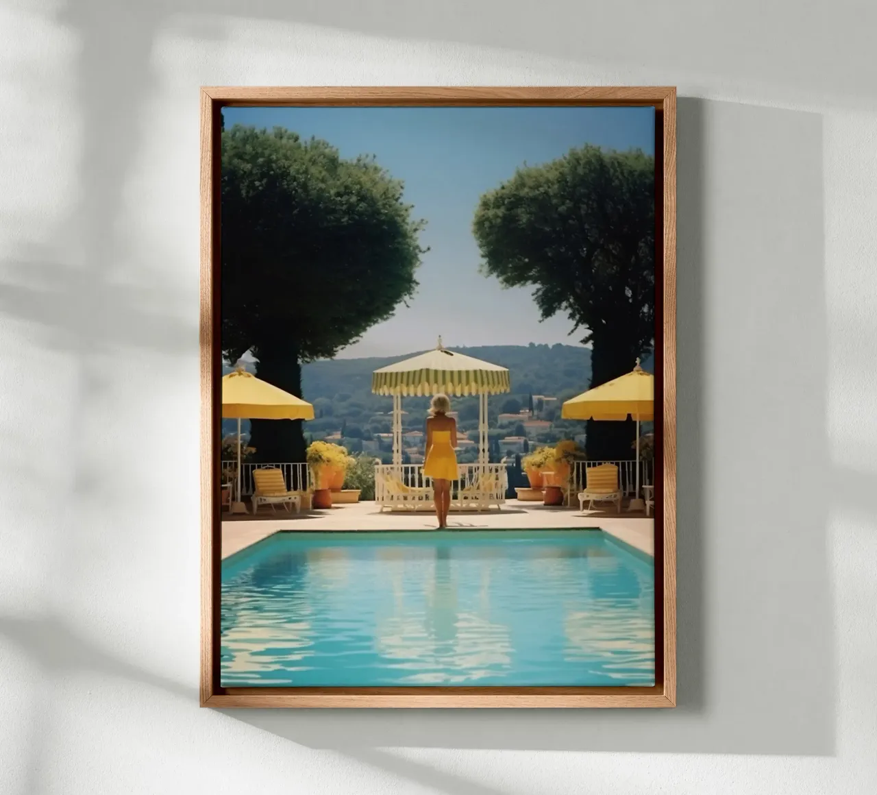 Piscina di Cannes in stile retrò anni '60 tela con Cornice a cassetta da Mr.Lorenzo