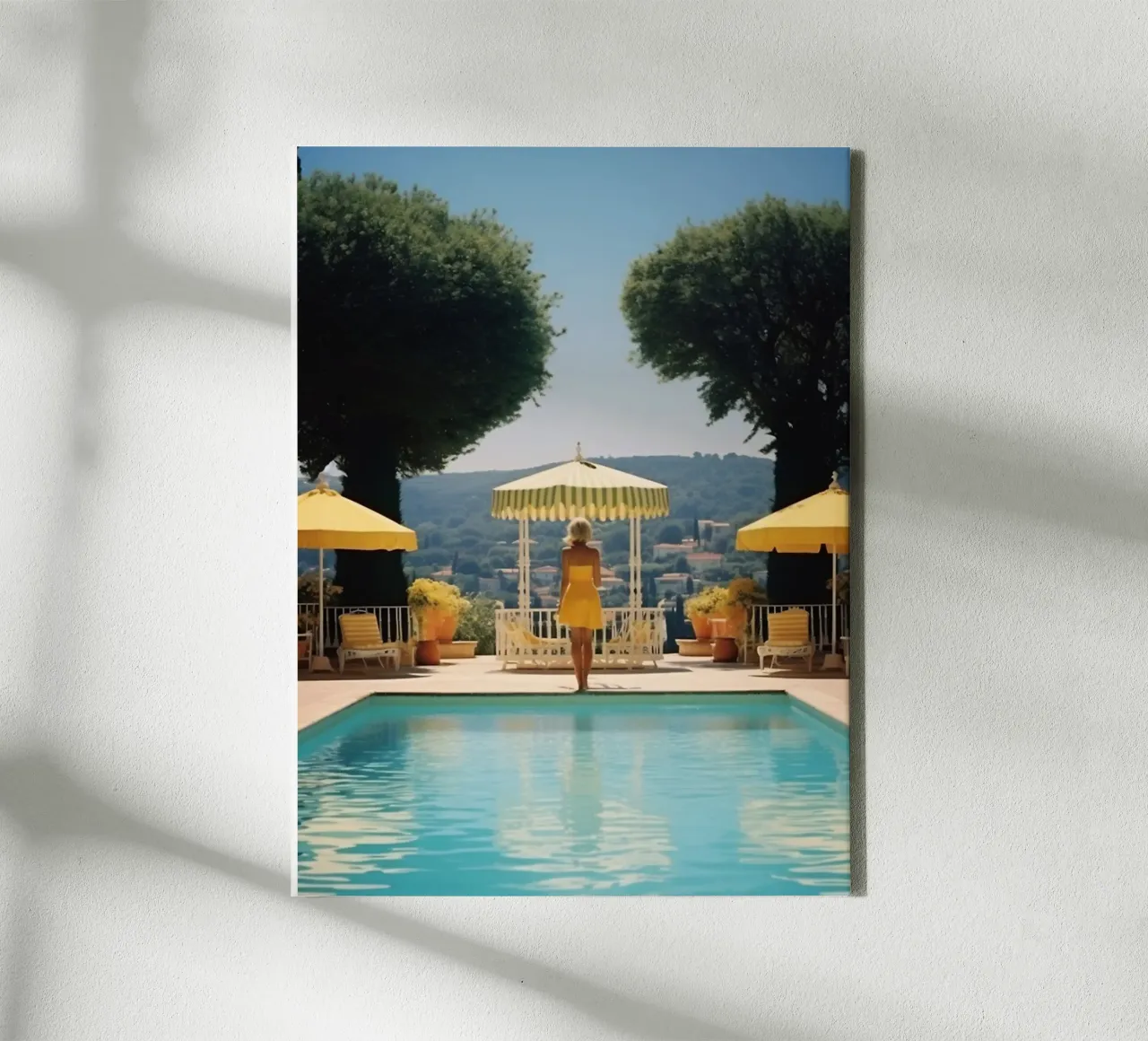Piscina di Cannes in stile retrò anni '60 tela con Cornice a cassetta da Mr.Lorenzo
