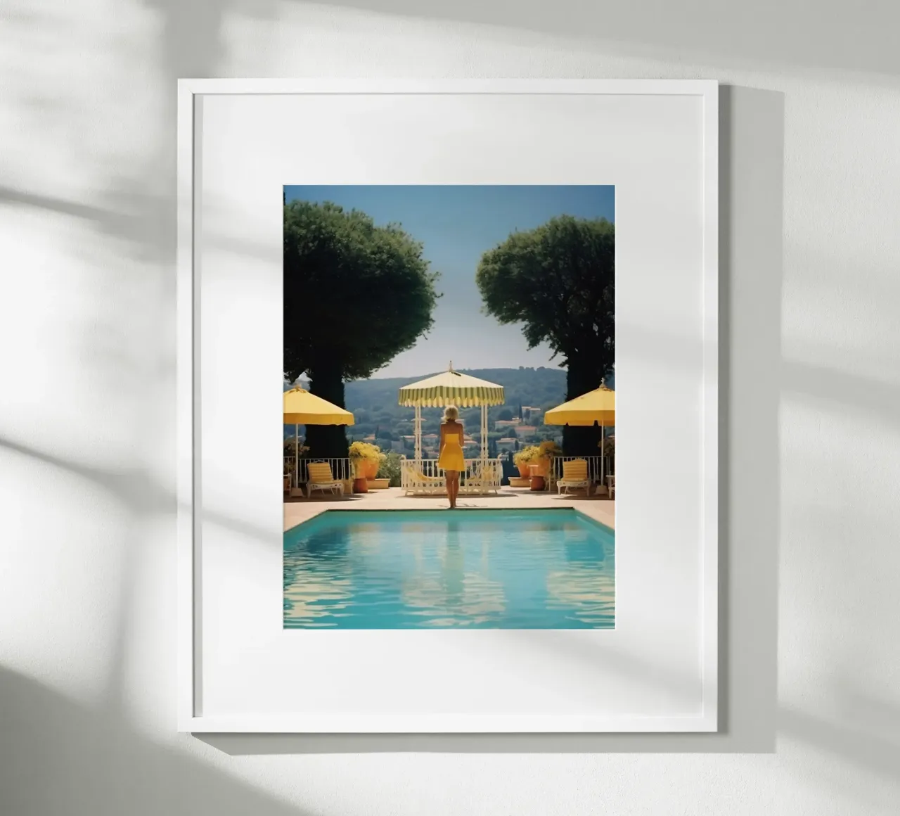 Piscina di Cannes in stile retrò anni '60 poster con telaio in alluminio da Mr.Lorenzo