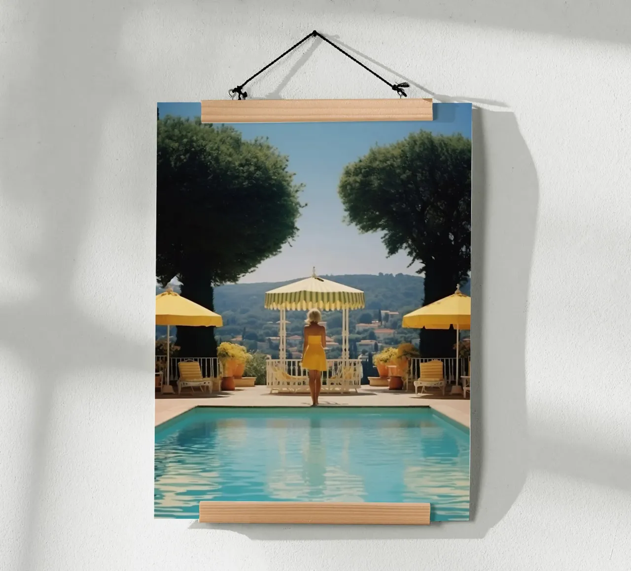 Piscina di Cannes in stile retrò anni '60 poster con telaio in alluminio da Mr.Lorenzo