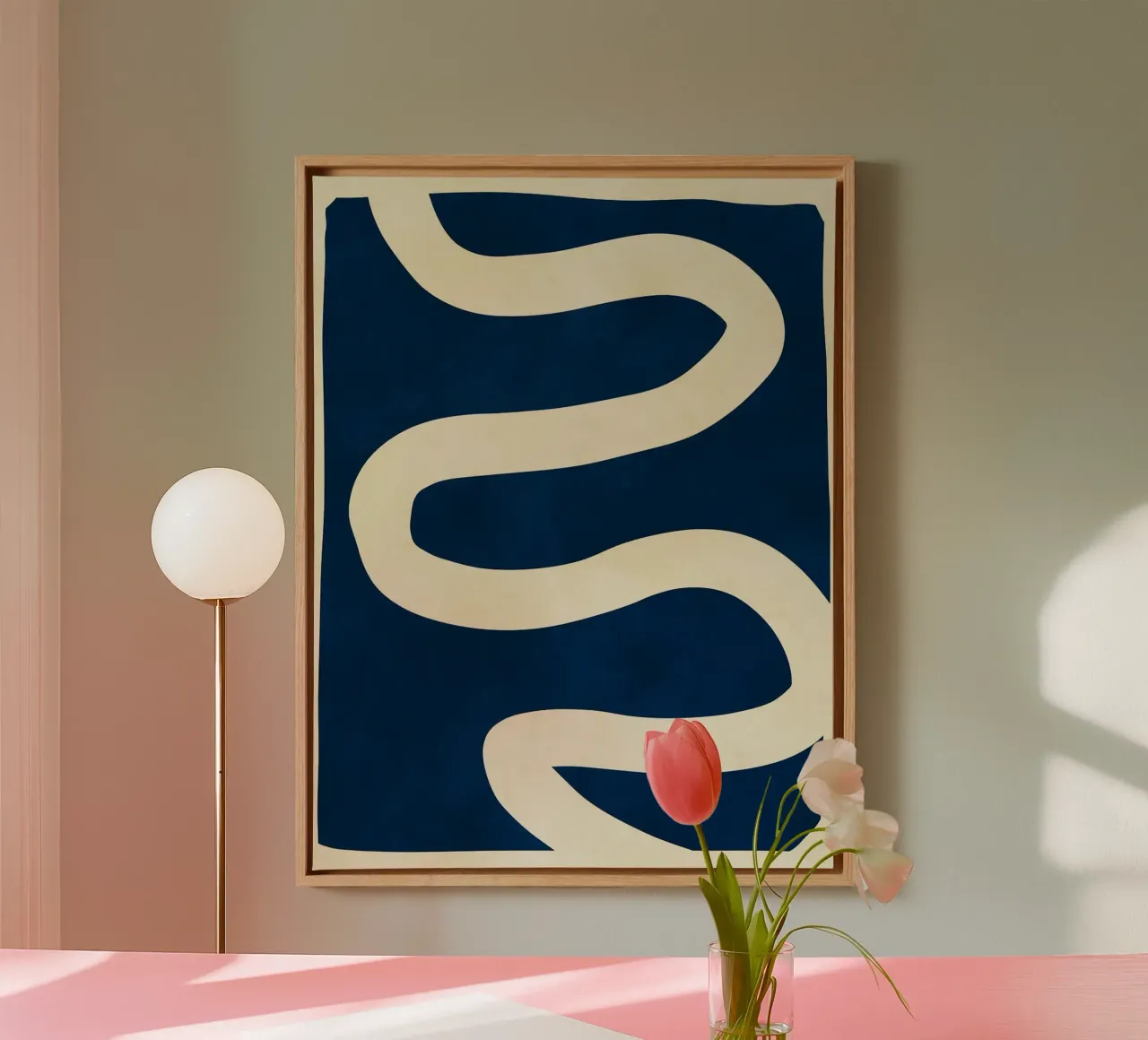 Expressionistische Linien Leinwand mit Schattenfugenrahmen von Liam Johnson