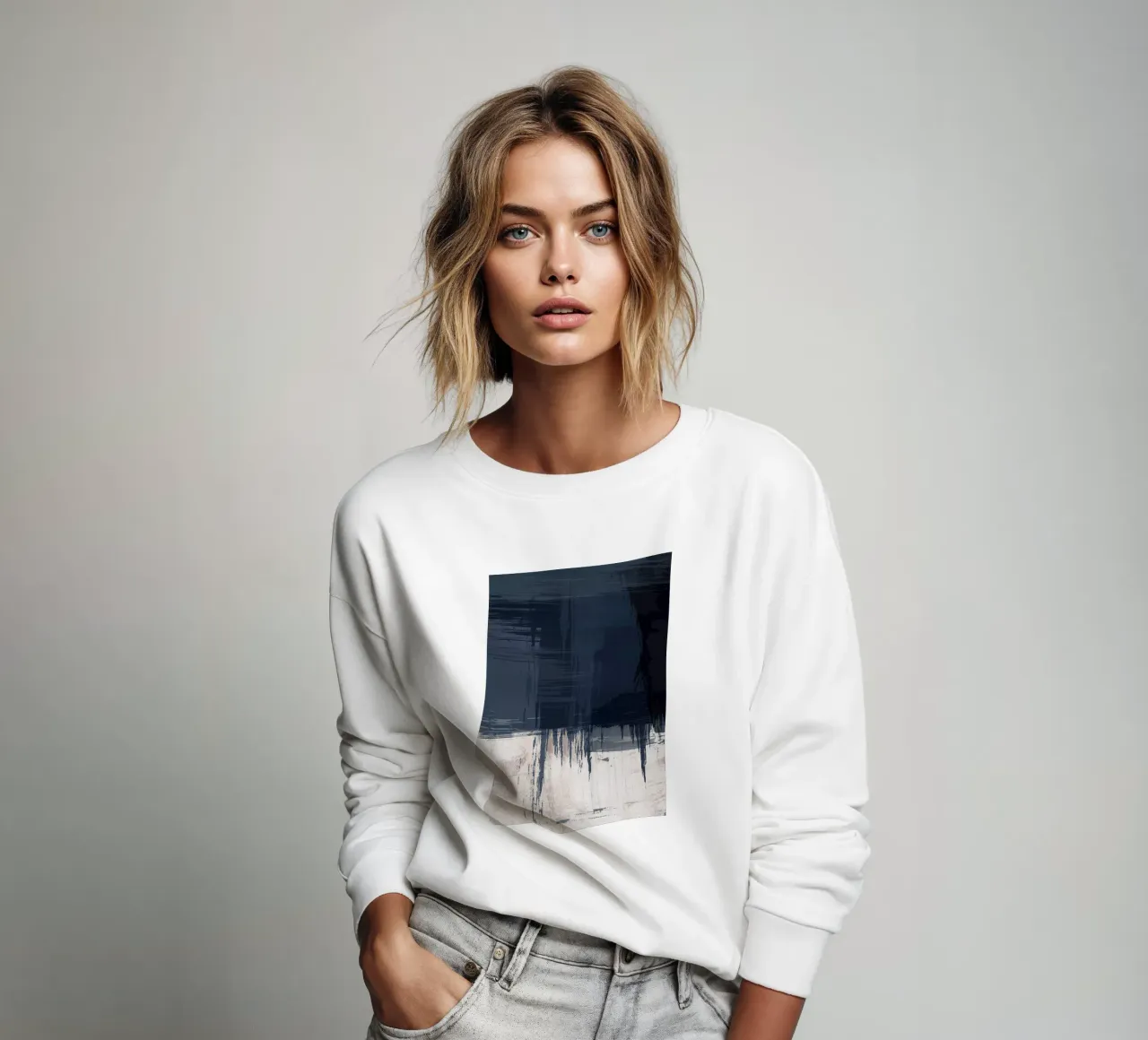 Surfaces 16 | Slate Gray, Indigo & Neutral | Abstract felpa da sabidussi