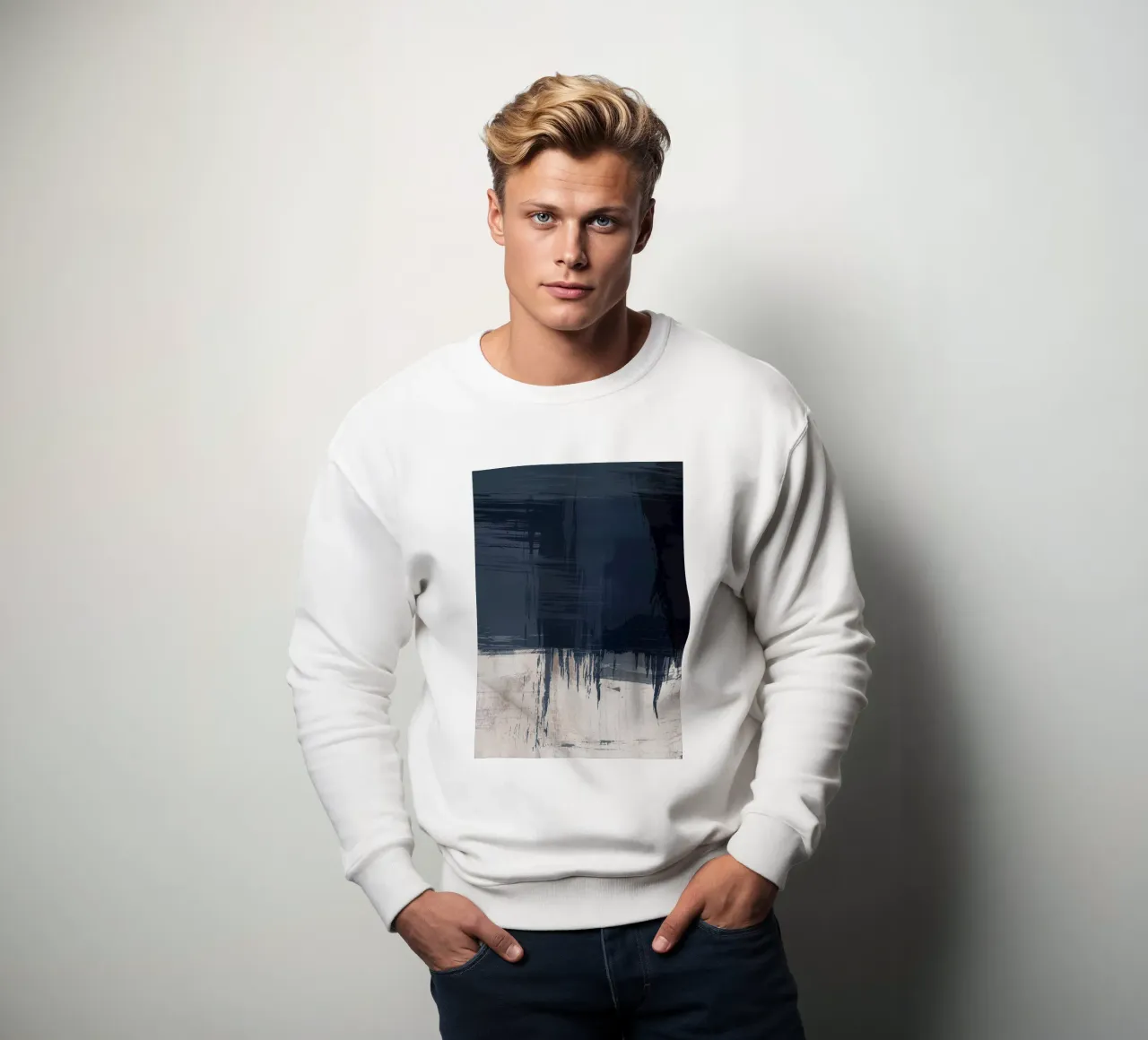 Surfaces 16 | Slate Gray, Indigo & Neutral | Abstract felpa da sabidussi