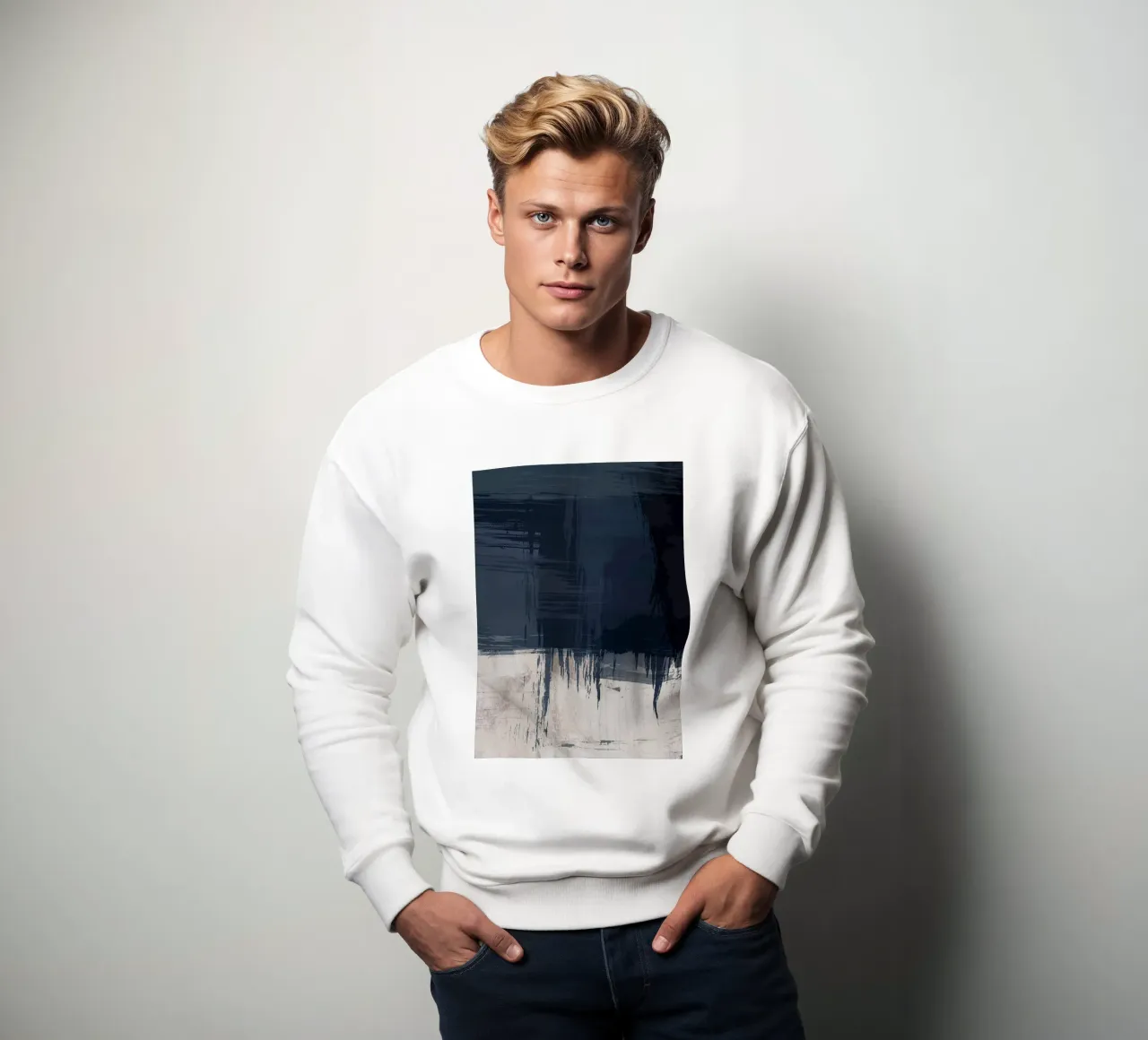 Surfaces 16 | Slate Gray, Indigo & Neutral | Abstract Sweatshirt von sabidussi