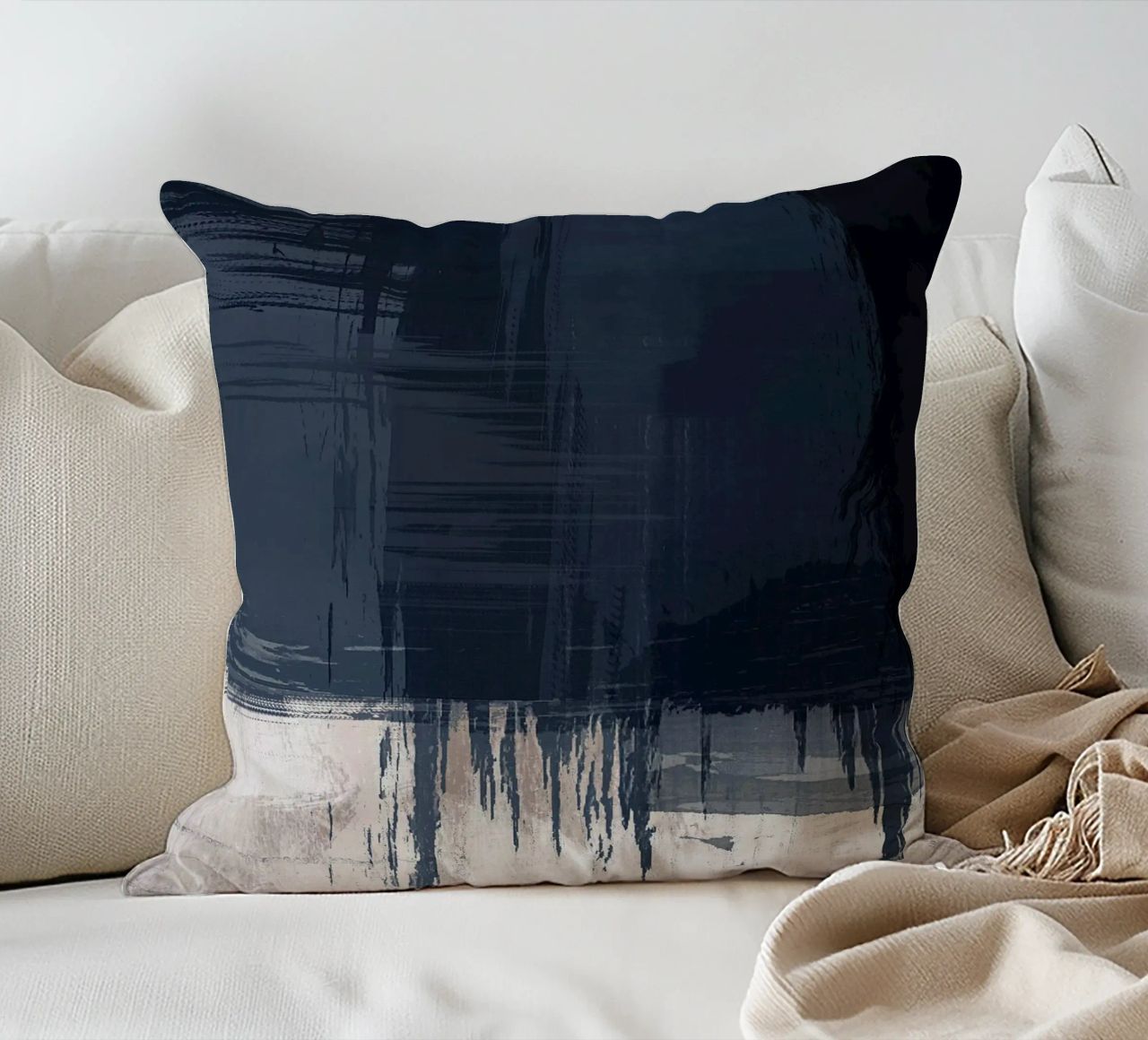 Surfaces 16 | Slate Gray, Indigo & Neutral | Abstract cuscino da sabidussi