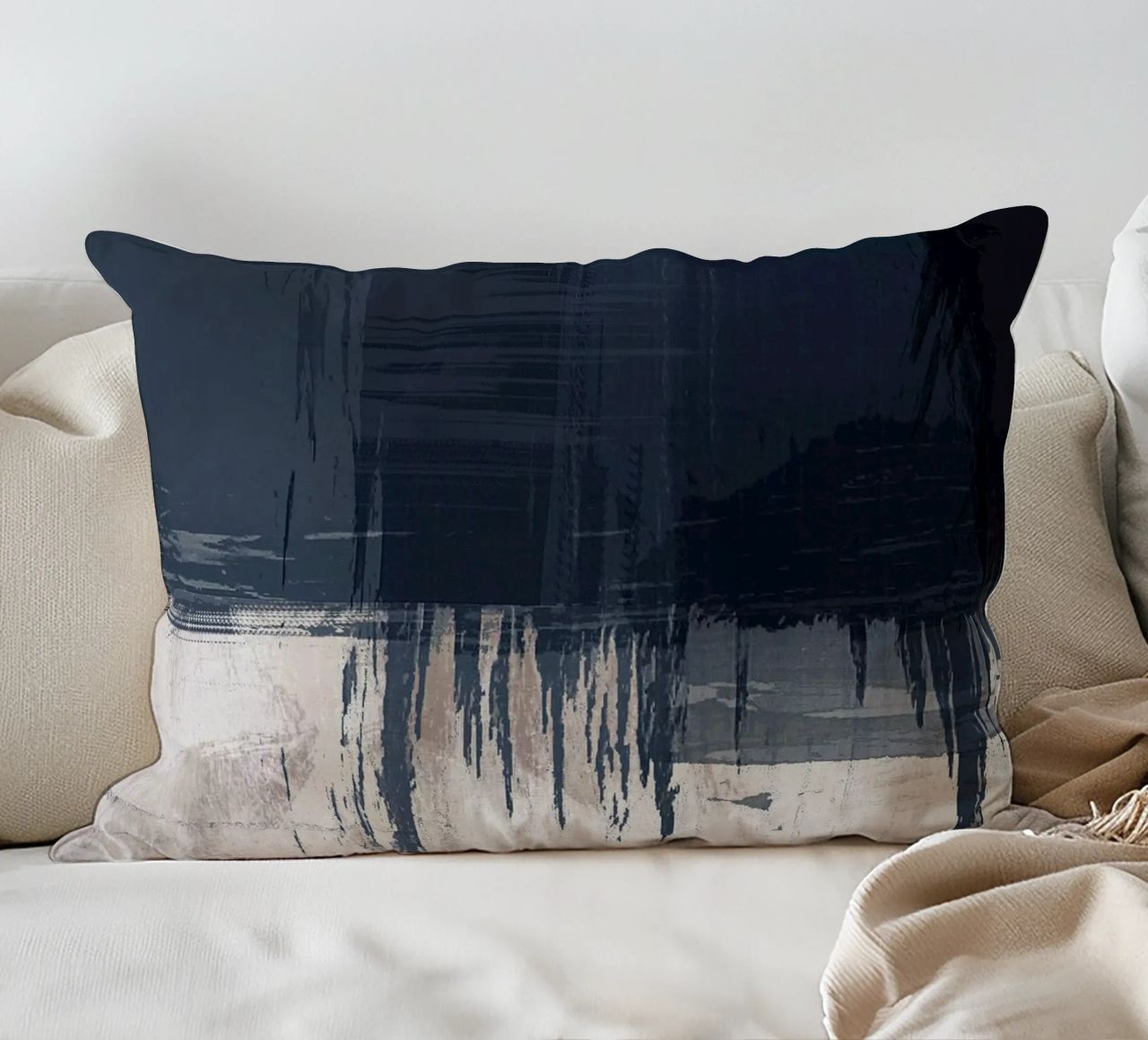Surfaces 16 | Slate Gray, Indigo & Neutral | Abstract cuscino da sabidussi