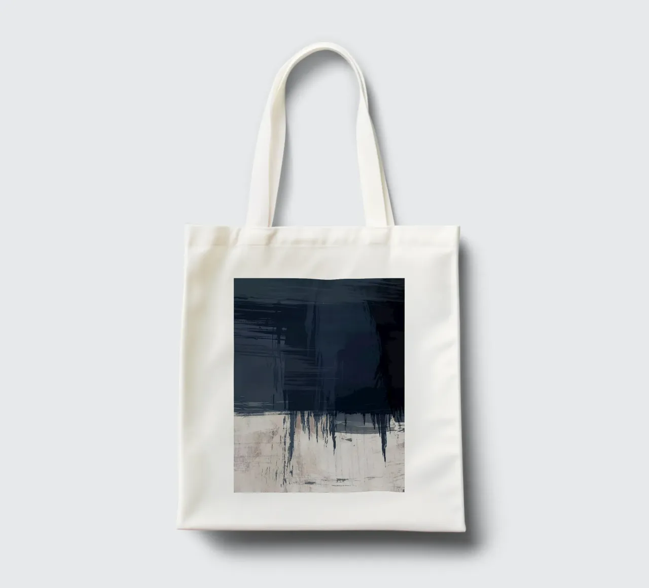 Surfaces 16 | Slate Gray, Indigo & Neutral | Abstract borsa in juta da sabidussi