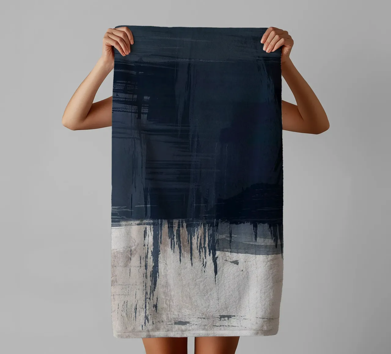 Surfaces 16 | Slate Gray, Indigo & Neutral | Abstract asciugamano da bagno da sabidussi