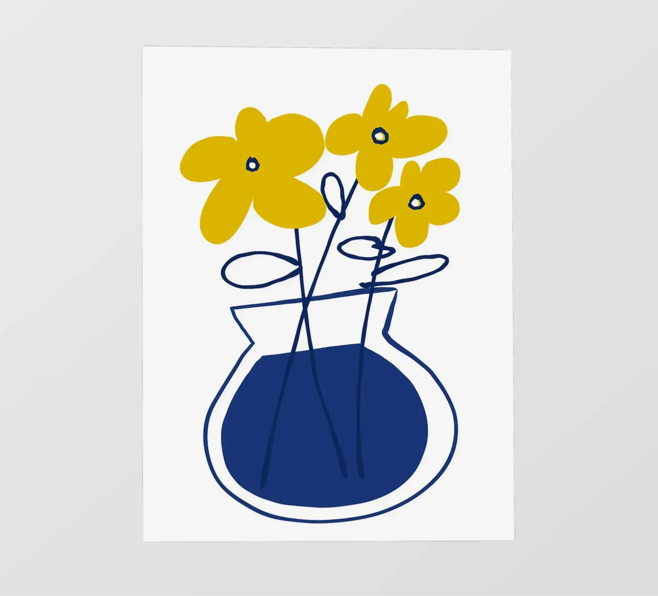 Fiori gialli in vaso blu telo in pvc da Liam Johnson
