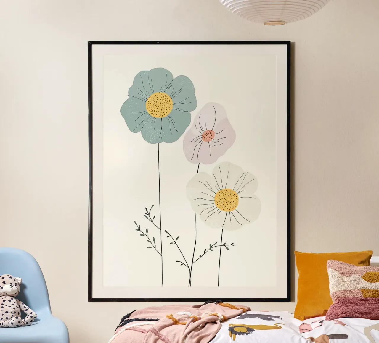 Tre fiori astratti poster da Liam Johnson