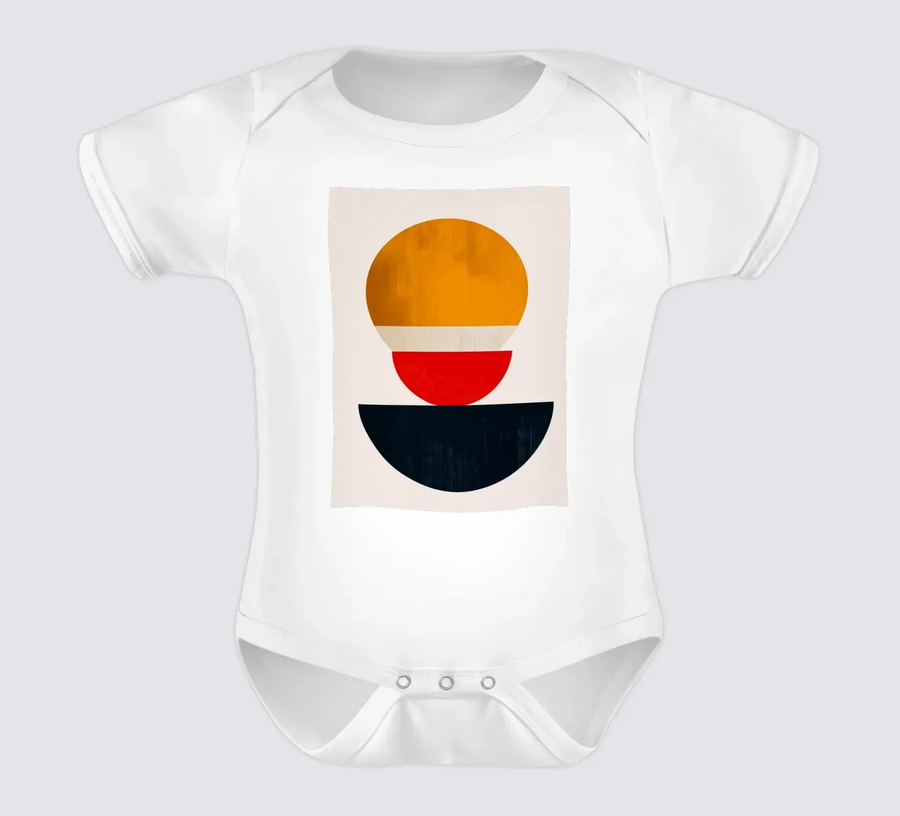 Stacked Harmony - Abstrakte Formen in Balance - Abstraktes Geom Kurzarm Babybody von Noah Bouchard