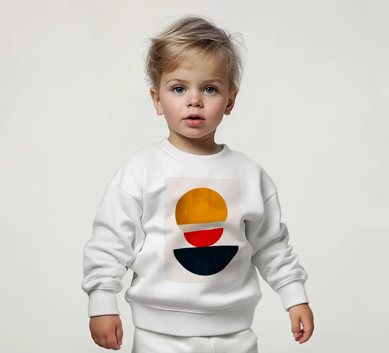 Gestapelde Harmonie - Abstracte Vormen in Balans - Abstract Geom baby sweatshirt van Noah Bouchard
