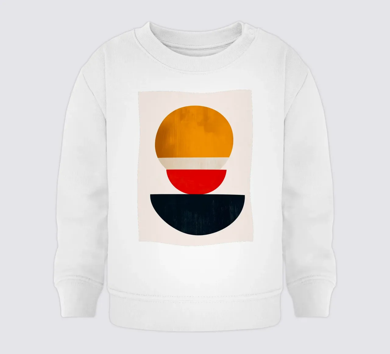 Gestapelde Harmonie - Abstracte Vormen in Balans - Abstract Geom baby sweatshirt van Noah Bouchard
