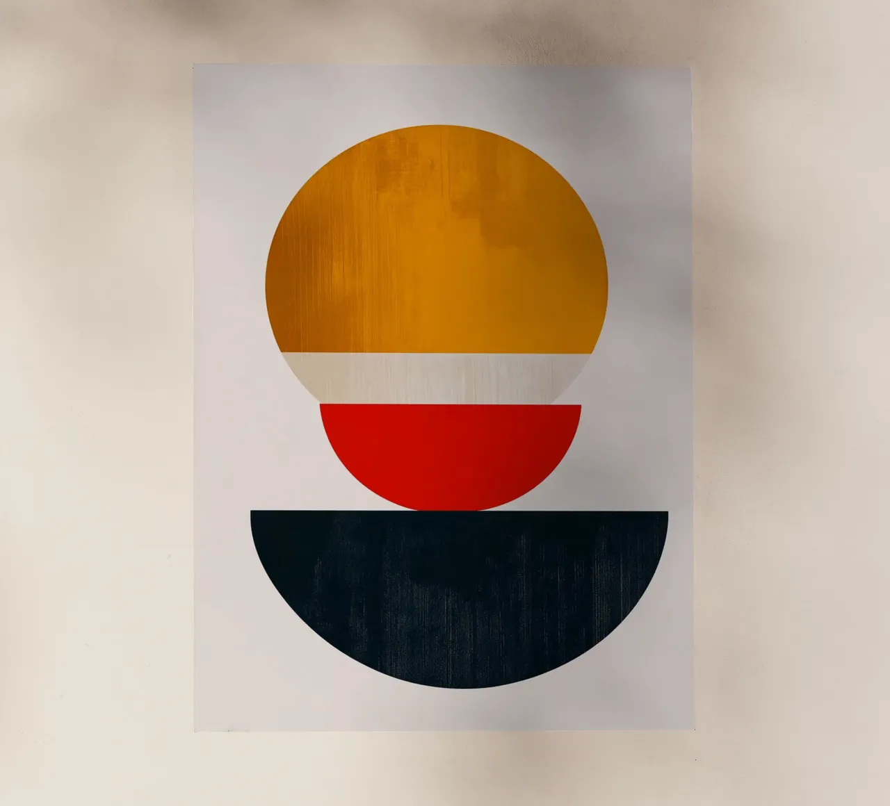 Stacked Harmony - Abstrakte Formen in Balance - Abstraktes Geom Backlit Folie von Noah Bouchard