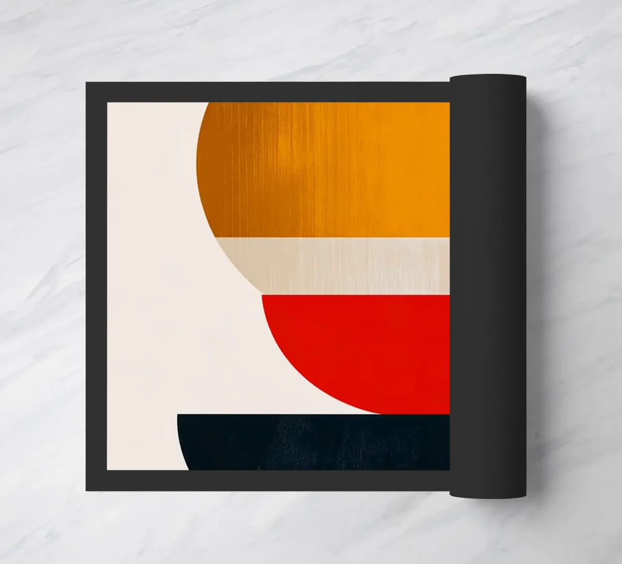Stacked Harmony – Abstract Shapes in Balance - Abstract Geom doormat by Noah Bouchard