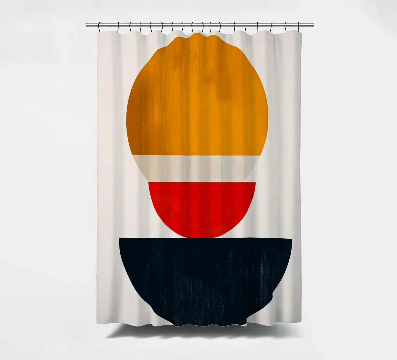 Stacked Harmony - Abstrakte Formen in Balance - Abstraktes Geom Duschvorhang von Noah Bouchard