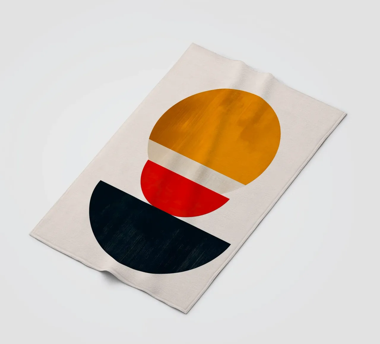 Stacked Harmony – Abstract Shapes in Balance - Abstract Geom fleece blanket by Noah Bouchard