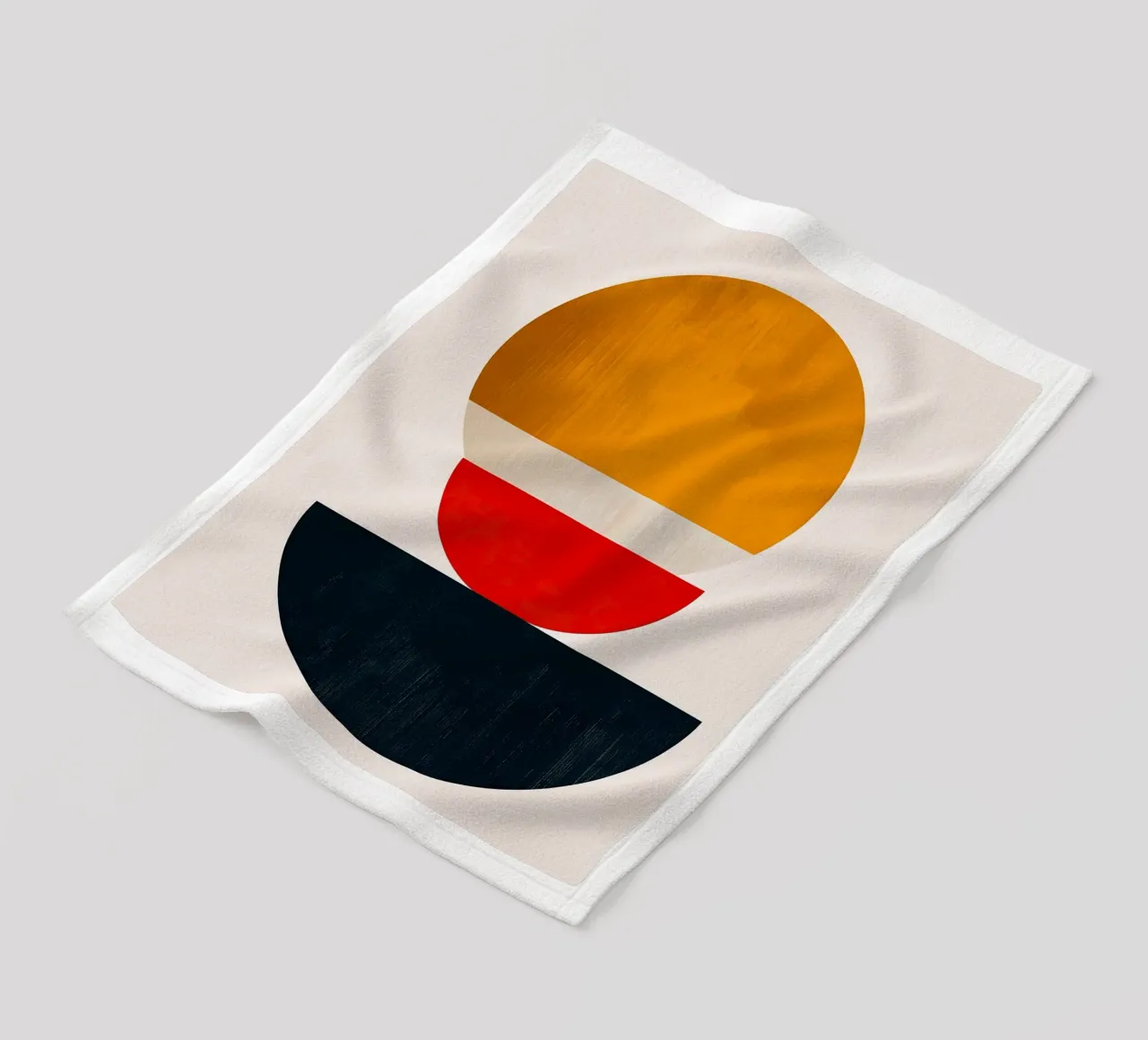 Stacked Harmony – Abstract Shapes in Balance - Abstract Geom fleece blanket by Noah Bouchard