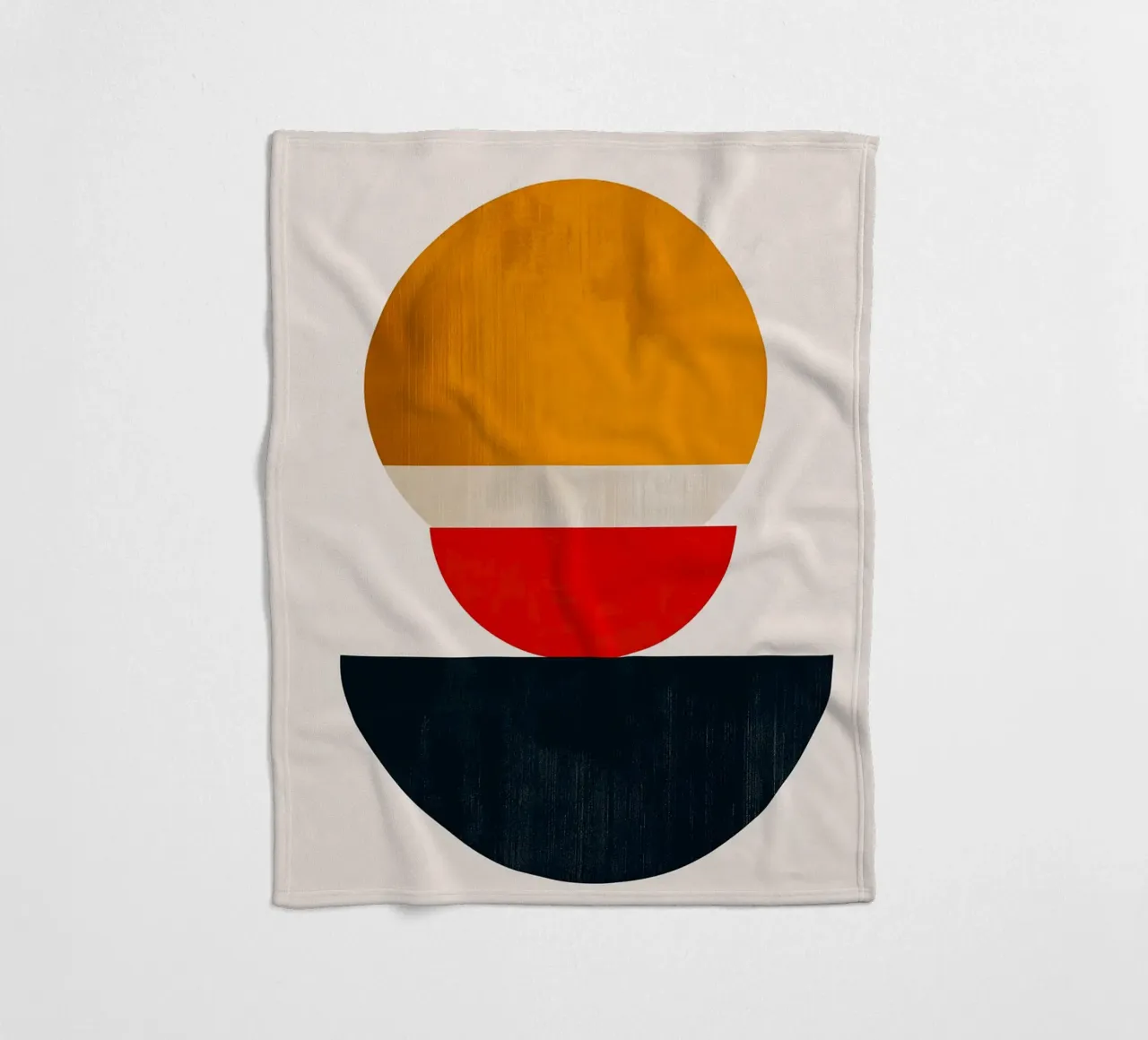 Stacked Harmony – Abstract Shapes in Balance - Abstract Geom fleece blanket by Noah Bouchard