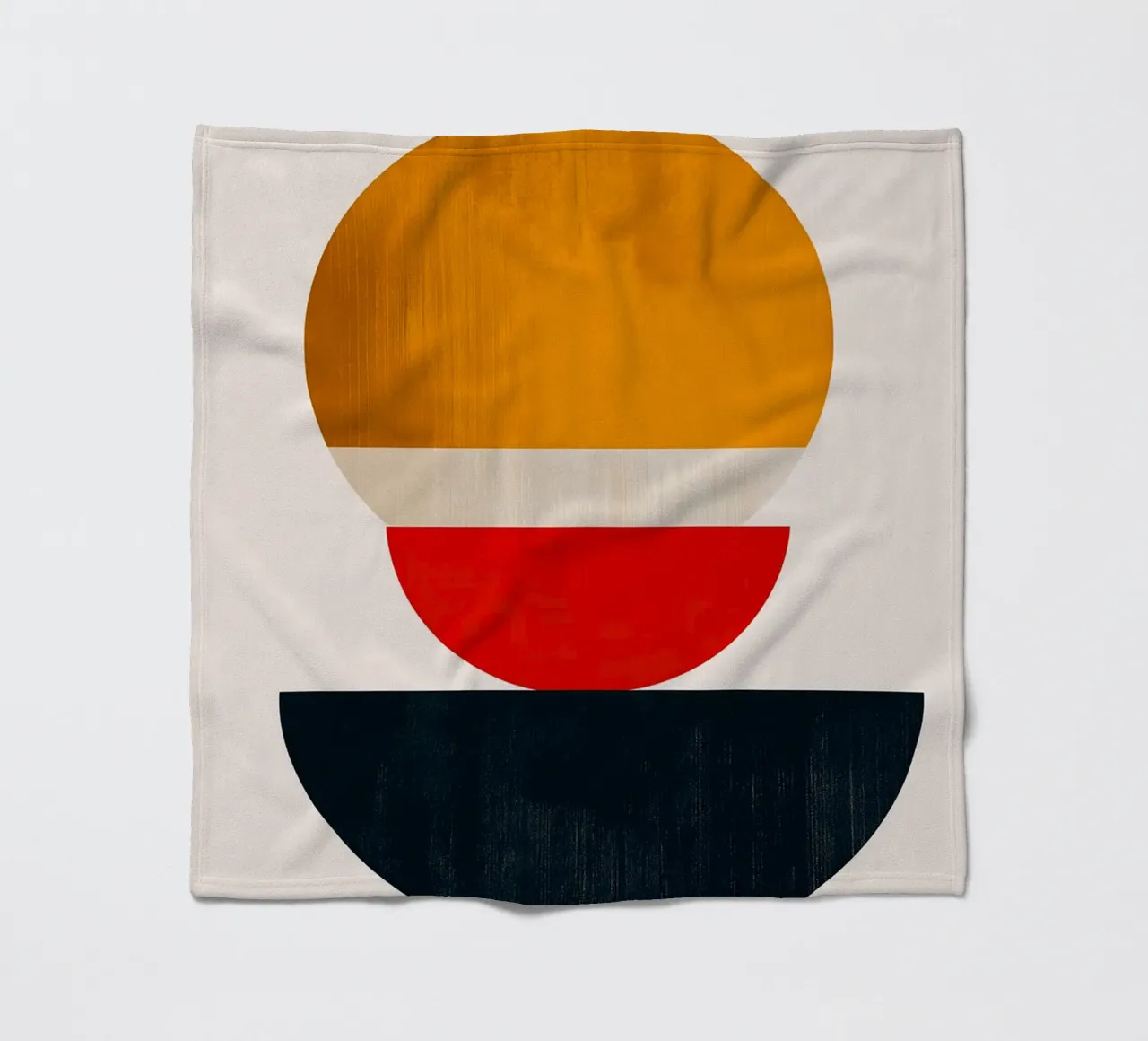 Stacked Harmony – Abstract Shapes in Balance - Abstract Geom fleece blanket by Noah Bouchard