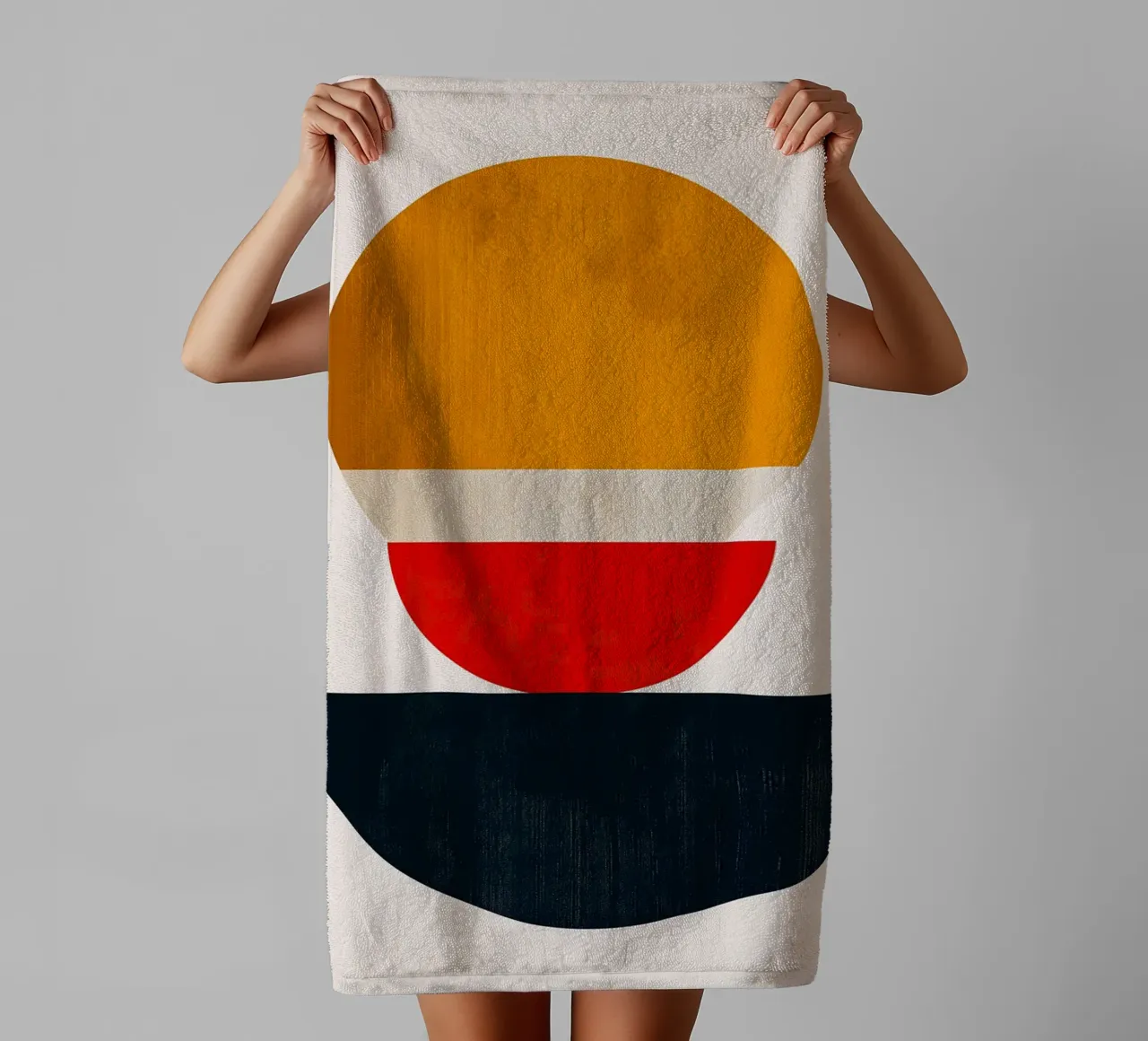 Stacked Harmony – Abstract Shapes in Balance - Abstract Geom towel by Noah Bouchard