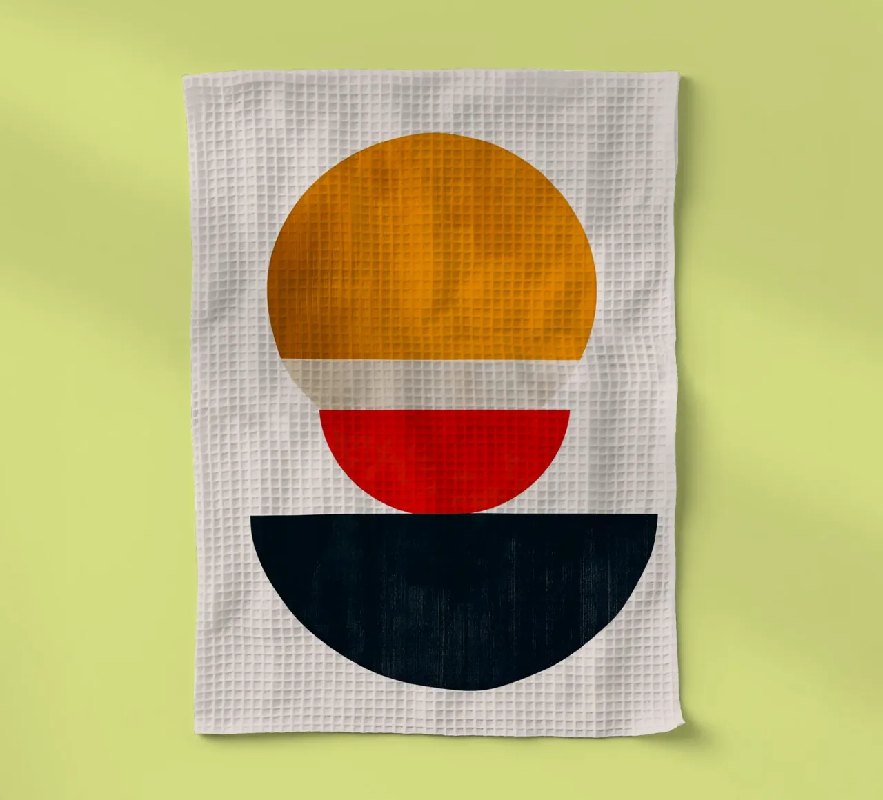 Stacked Harmony - Abstrakte Formen in Balance - Abstraktes Geom Geschirrtuch von Noah Bouchard