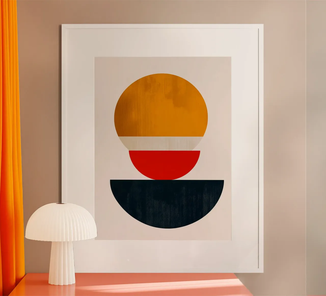 Armonia impilata - Forme astratte in equilibrio - Geom. astratta poster con telaio in legno da Noah Bouchard
