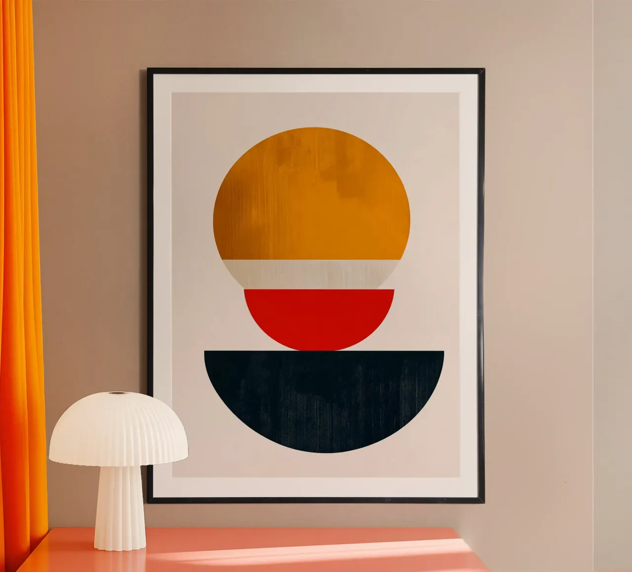 Armonia impilata - Forme astratte in equilibrio - Geom. astratta poster con telaio in legno da Noah Bouchard