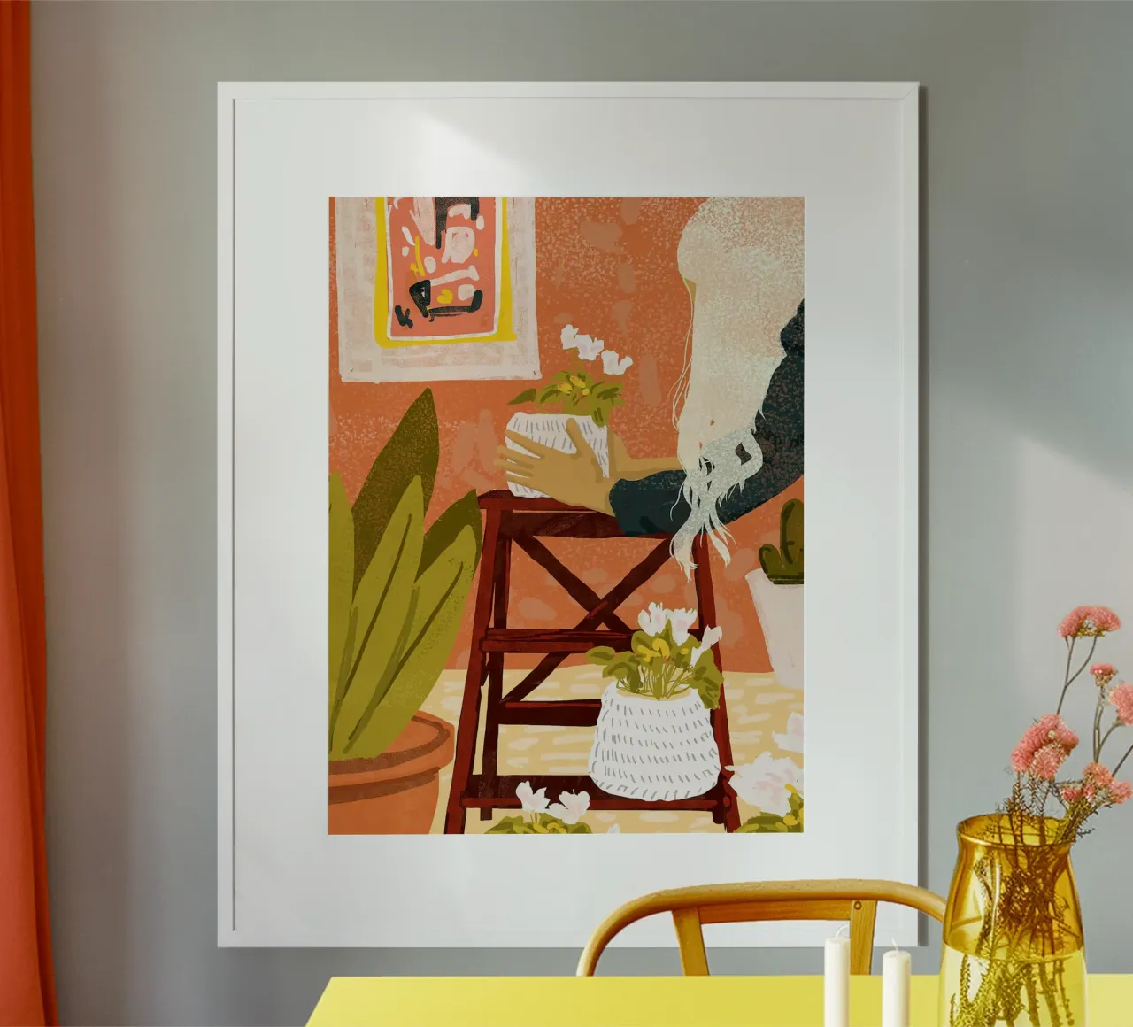 Il giardiniere indoor poster con telaio in legno da Ethan Smith
