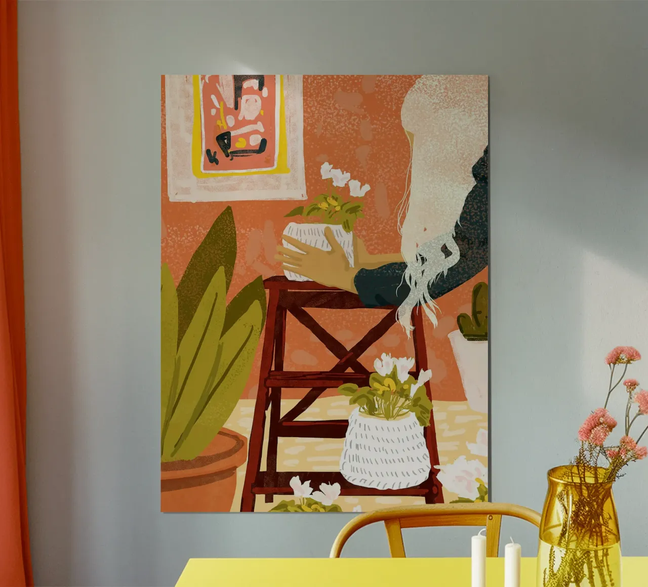 Il giardiniere indoor poster con telaio in legno da Ethan Smith