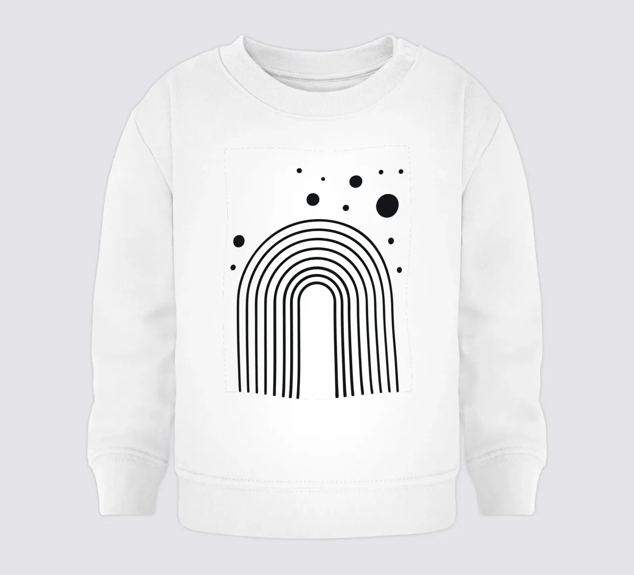 Arte dell'arcobaleno in bianco e nero felpa neonato da Ethan Smith
