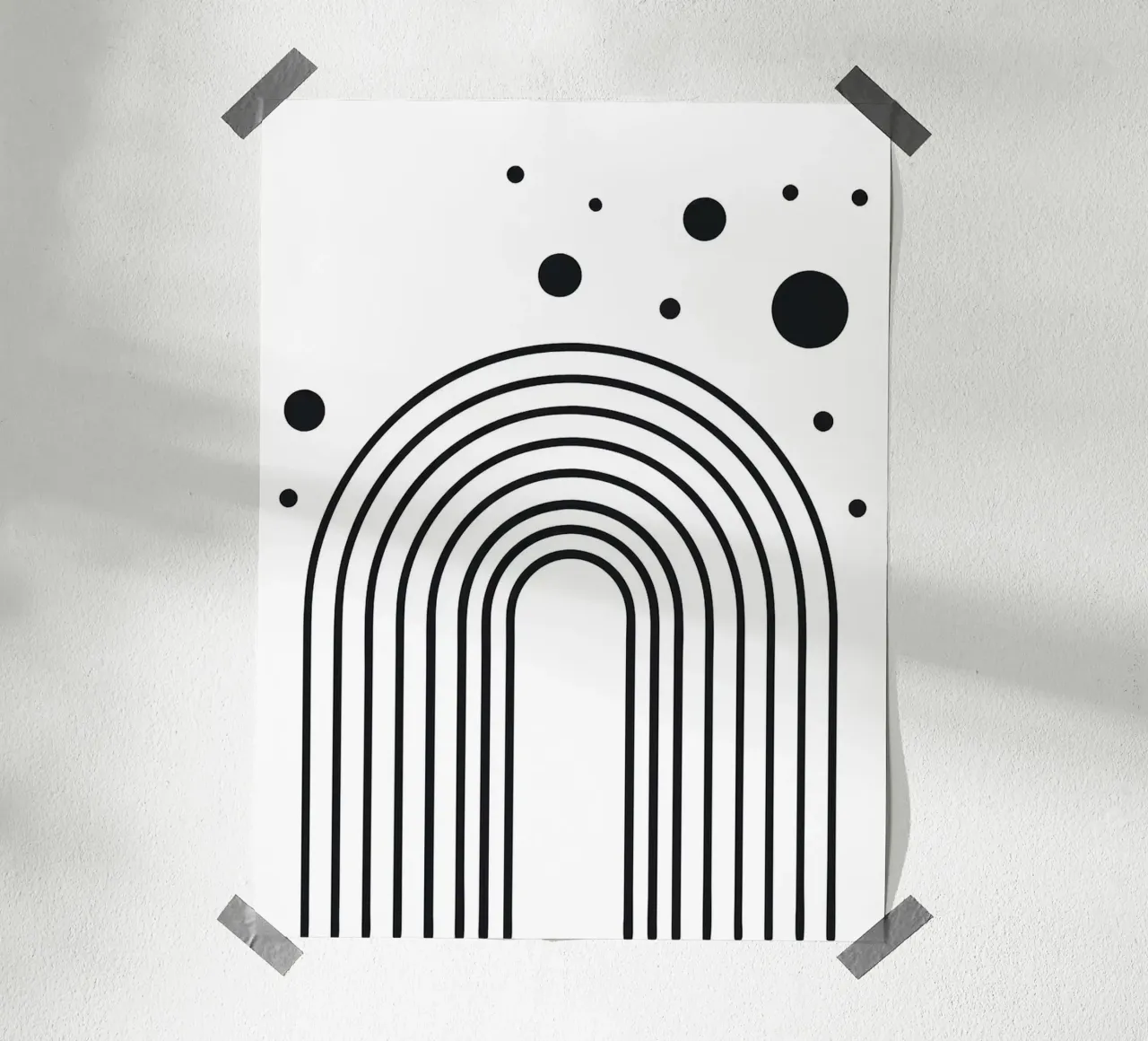 Arte dell'arcobaleno in bianco e nero poster da Ethan Smith