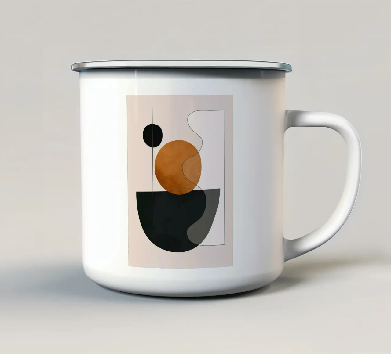 Abstracte minimale vormen emaille mok van Ethan Smith