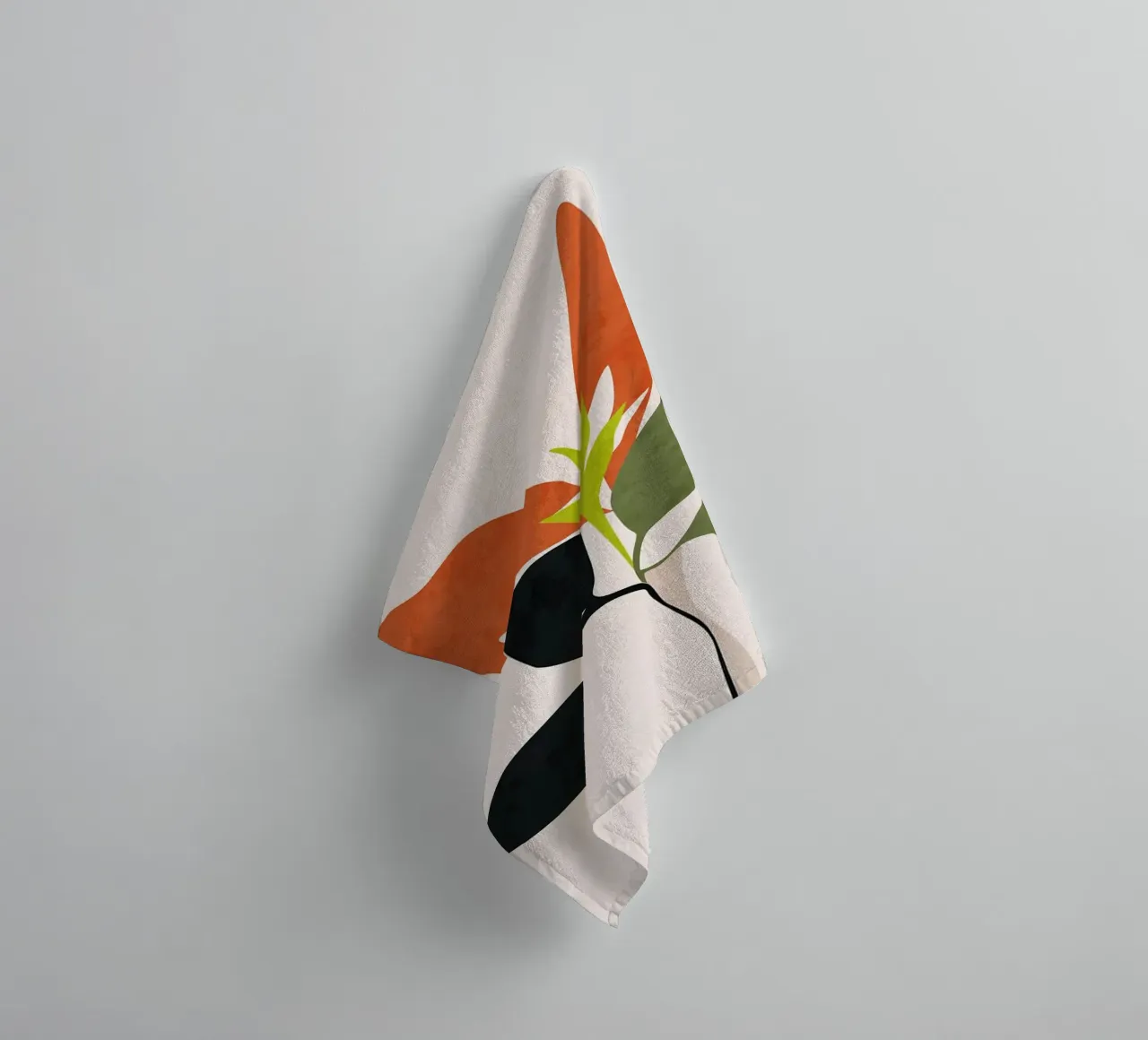 Abstracte bloemenprint badhanddoek van Ethan Smith