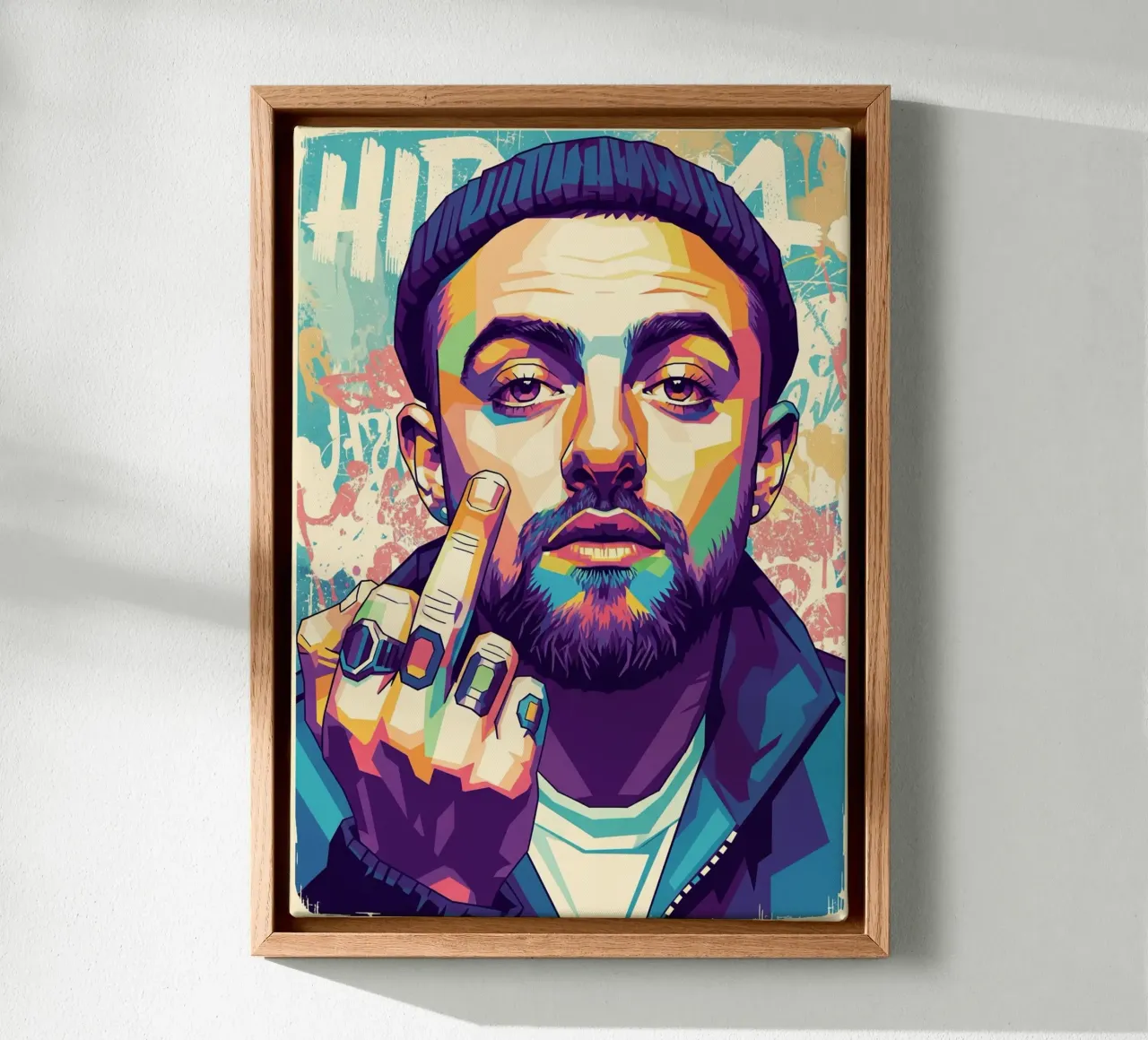 Lo stile di Mac Miller tela con Cornice a cassetta da Hantamrata